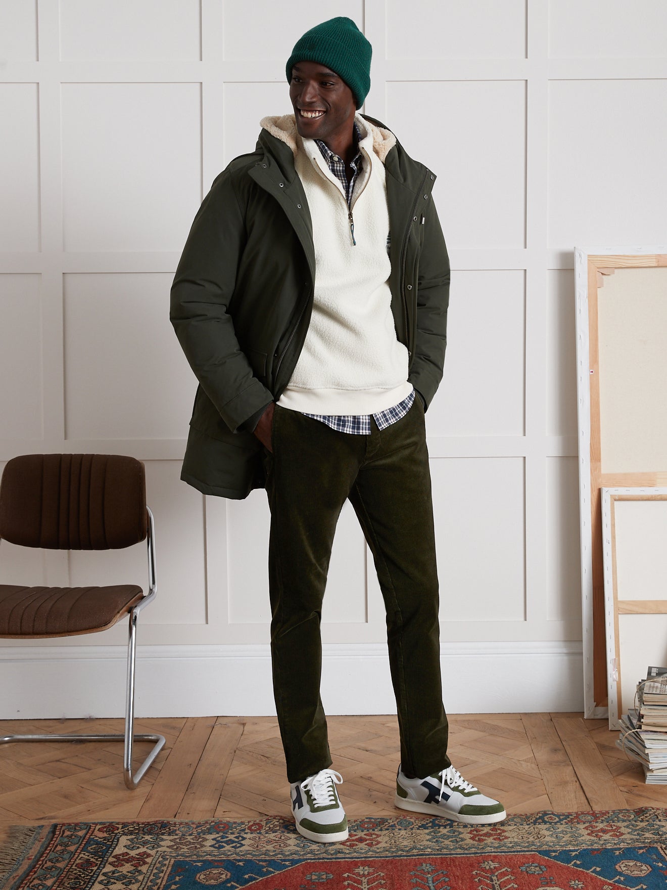 Chino velours regular homme