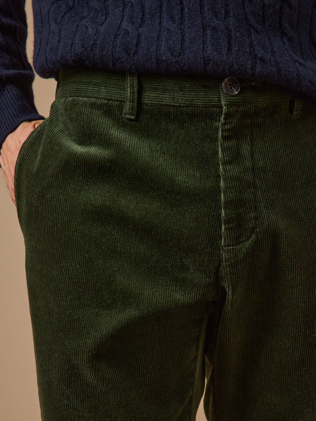 Chino velours regular homme