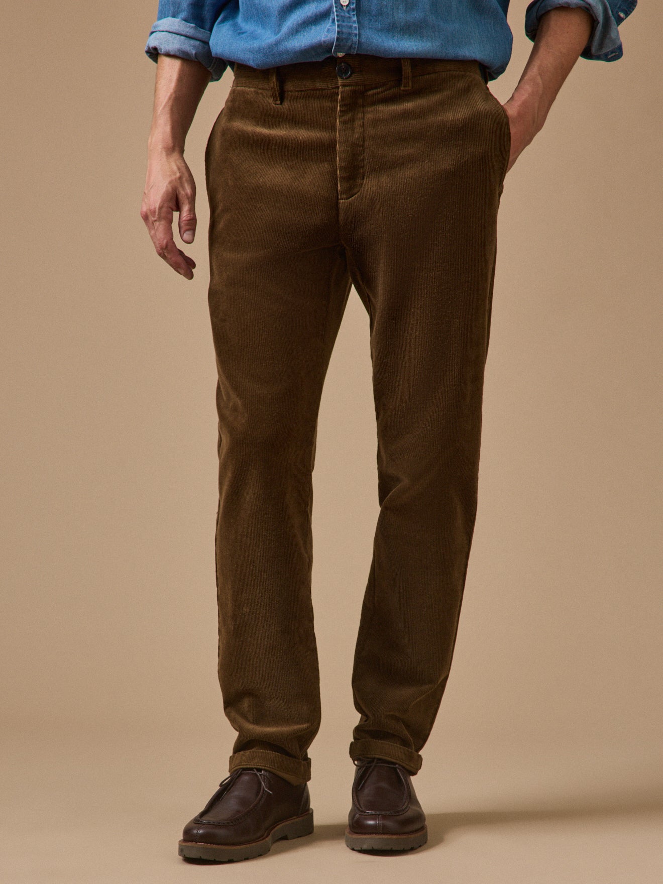 Chino velours regular homme