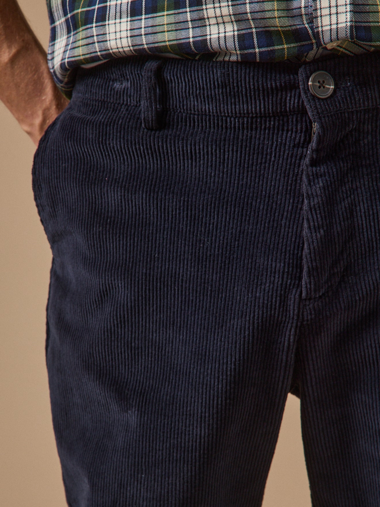 Pantalon taille élastiquée velours homme