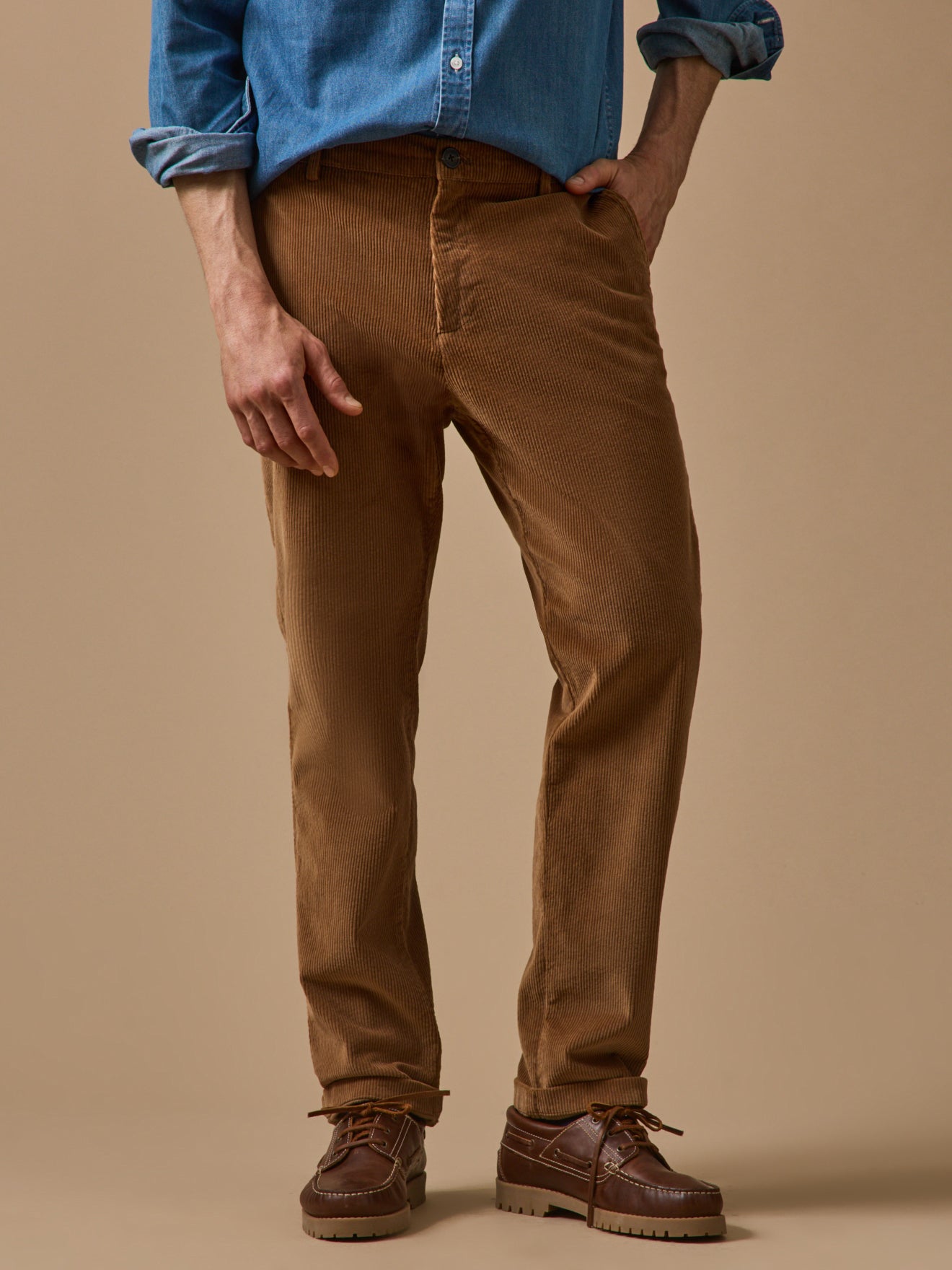 Pantalon taille élastiquée velours homme