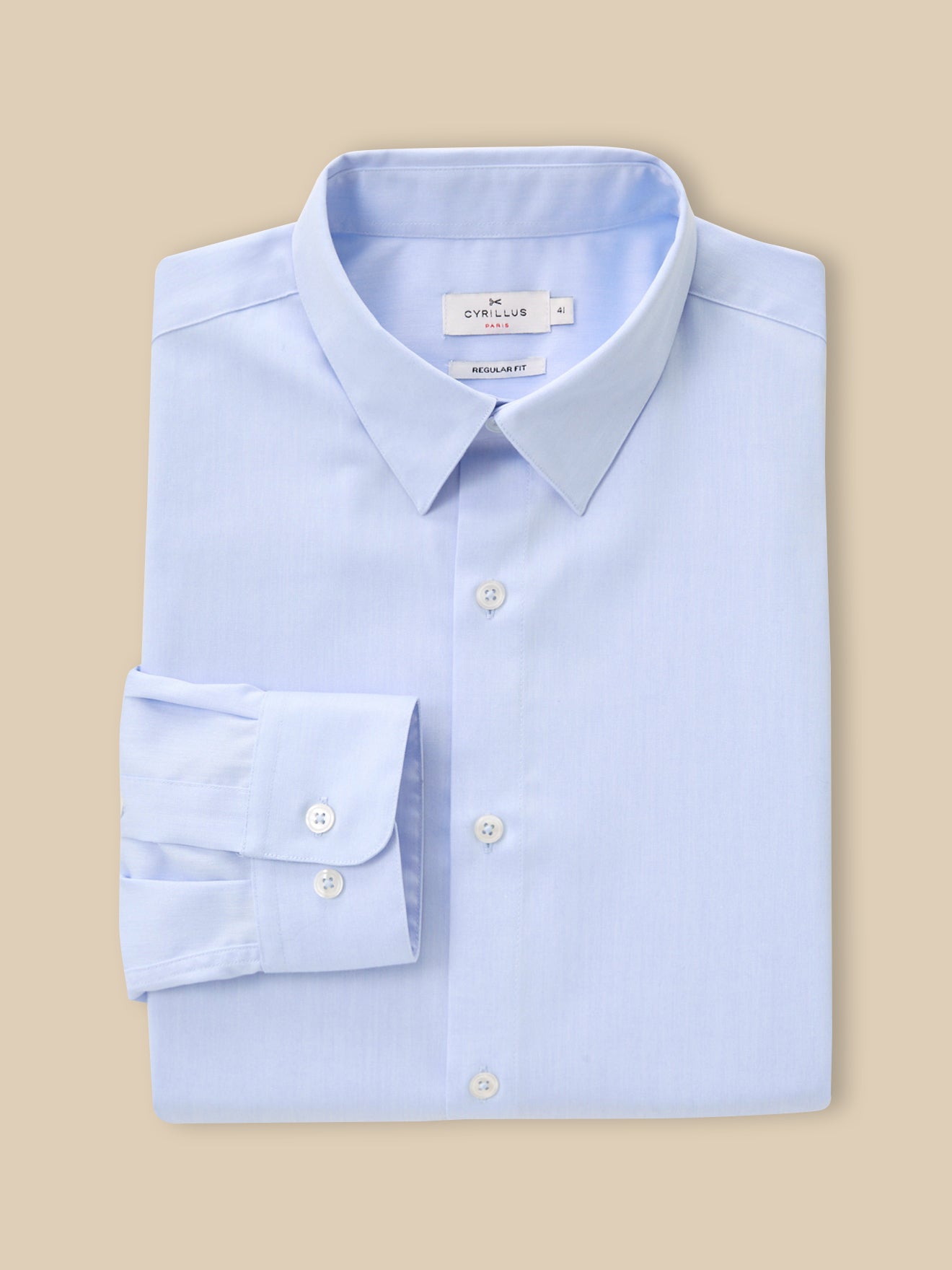 Chemise unie coton twill Regular Fit homme non iron