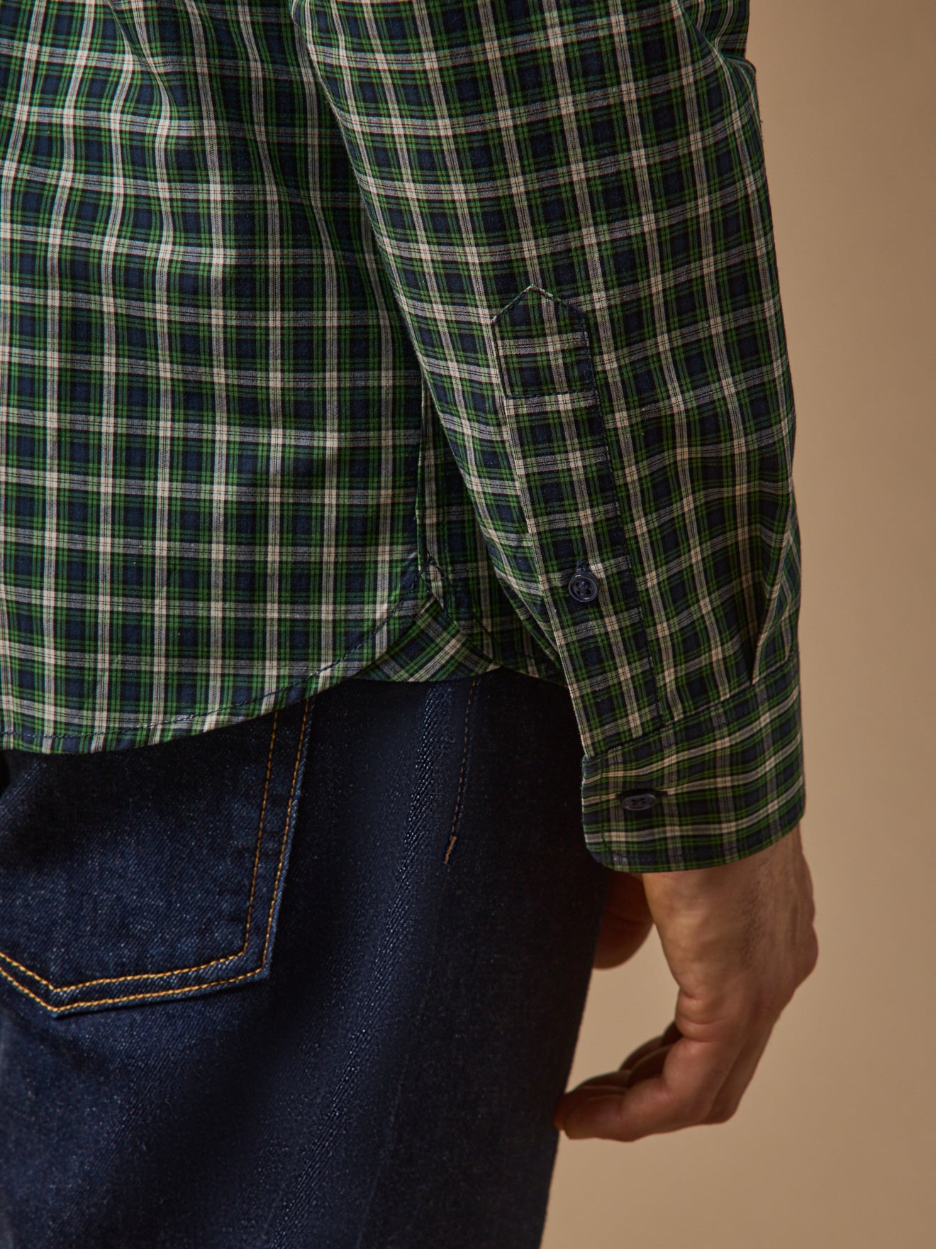 Chemise popeline carreaux homme - coupe ajustée
