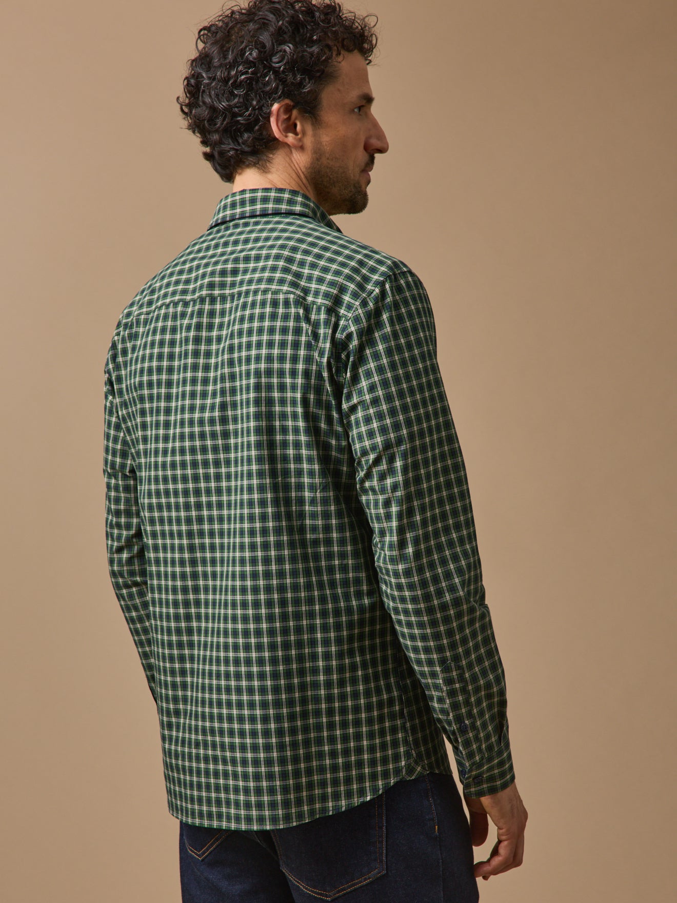 Chemise popeline carreaux homme - coupe ajustée