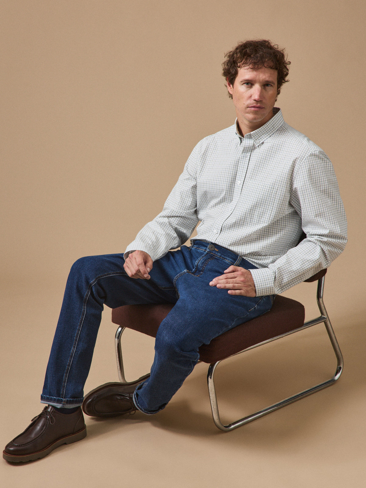 Chemise carreaux Tattersall homme - coupe contemporaine
