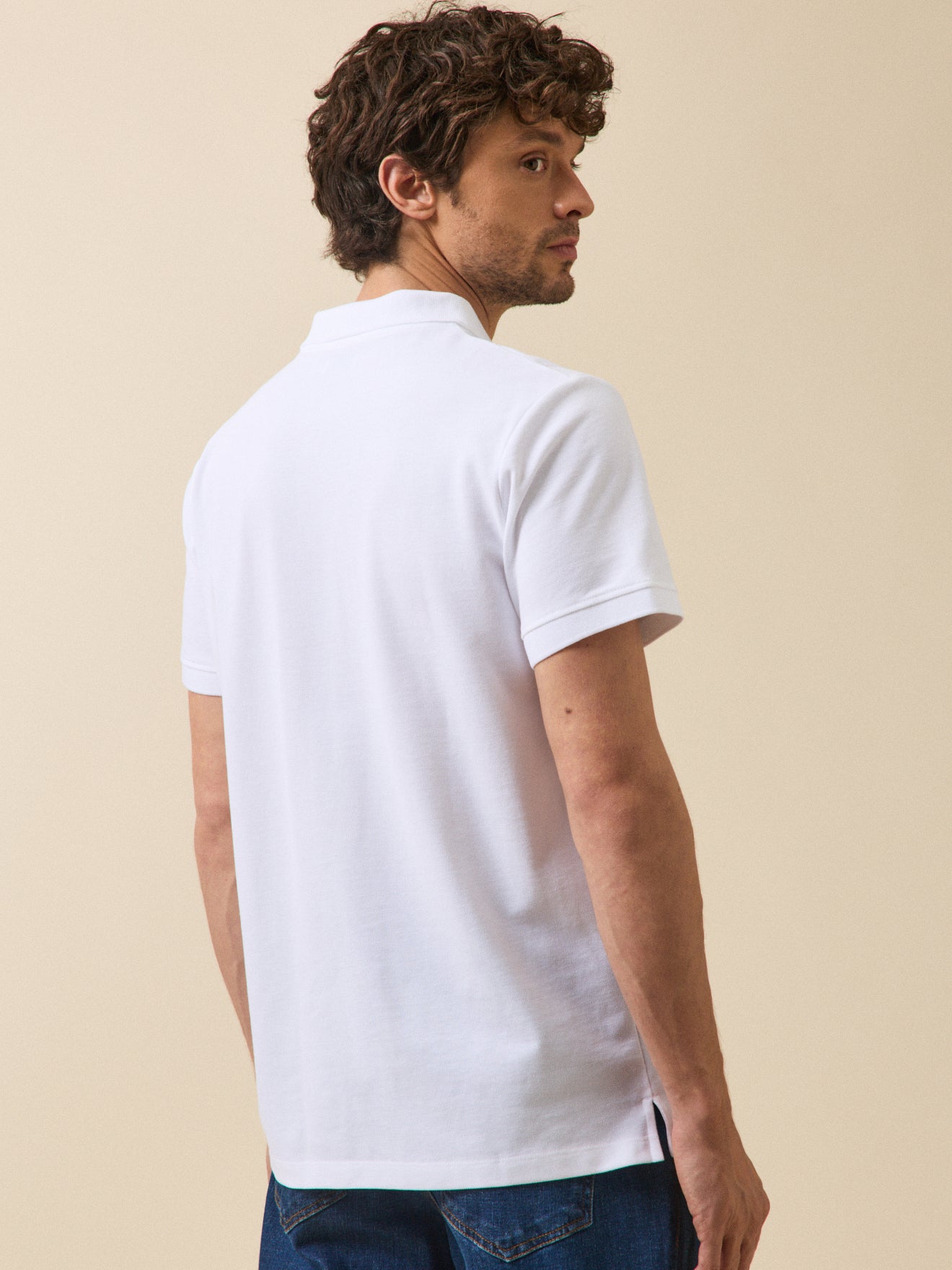 Polo uni maille piquée homme coton biologique