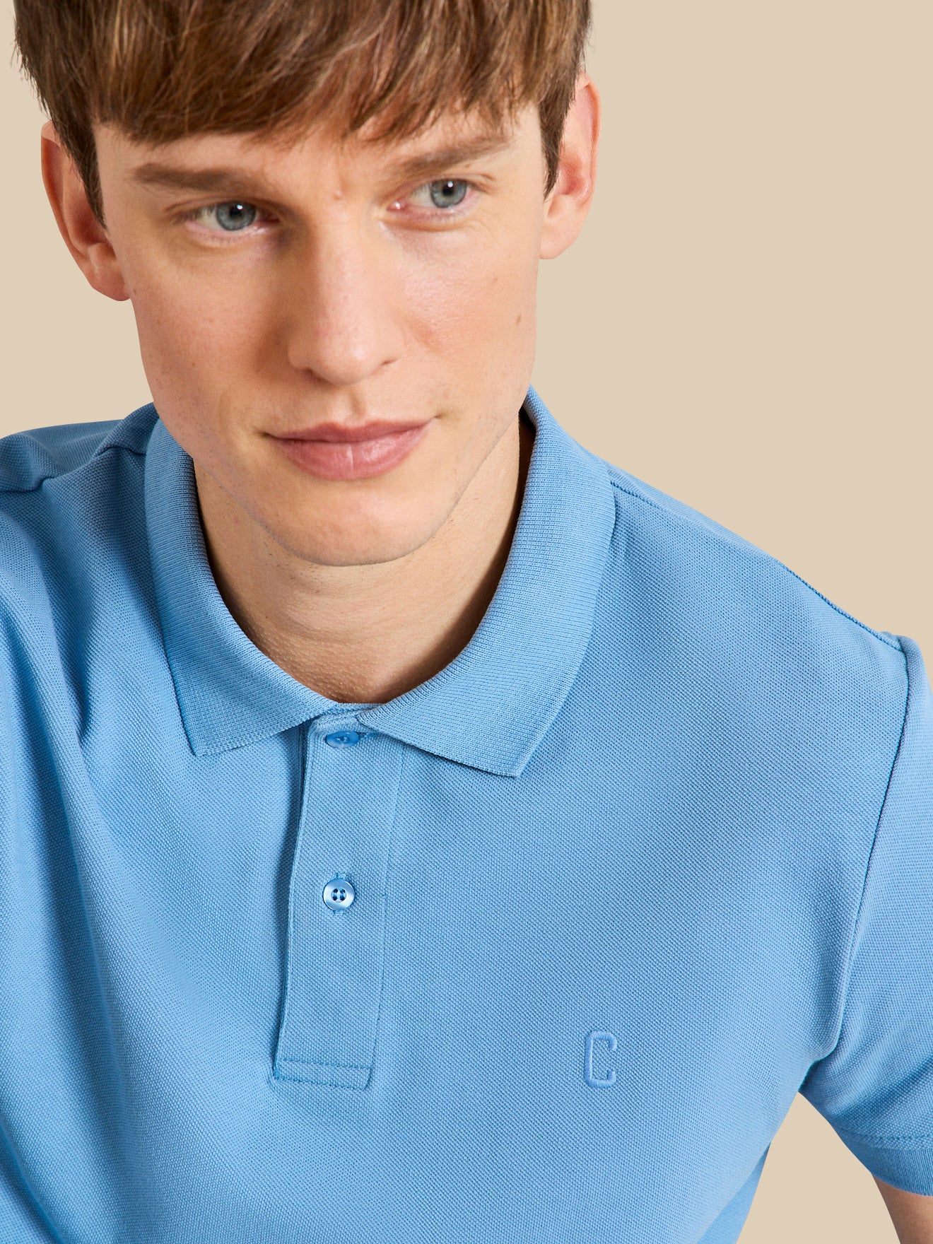 Polo uni maille piquée homme coton biologique