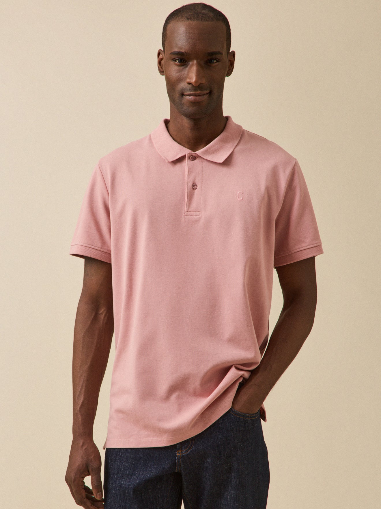 Polo uni maille piquée homme coton biologique