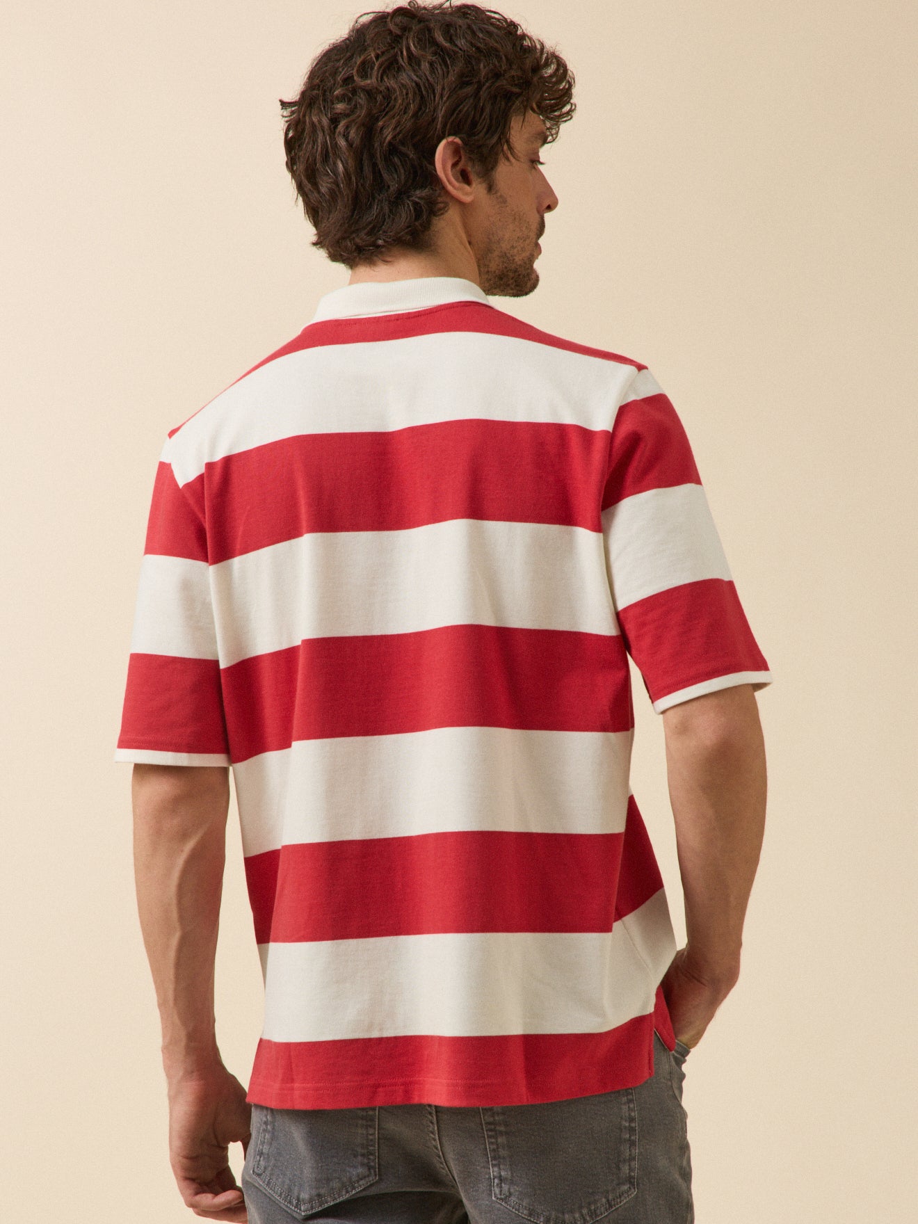 Polo rayé homme coton biologique