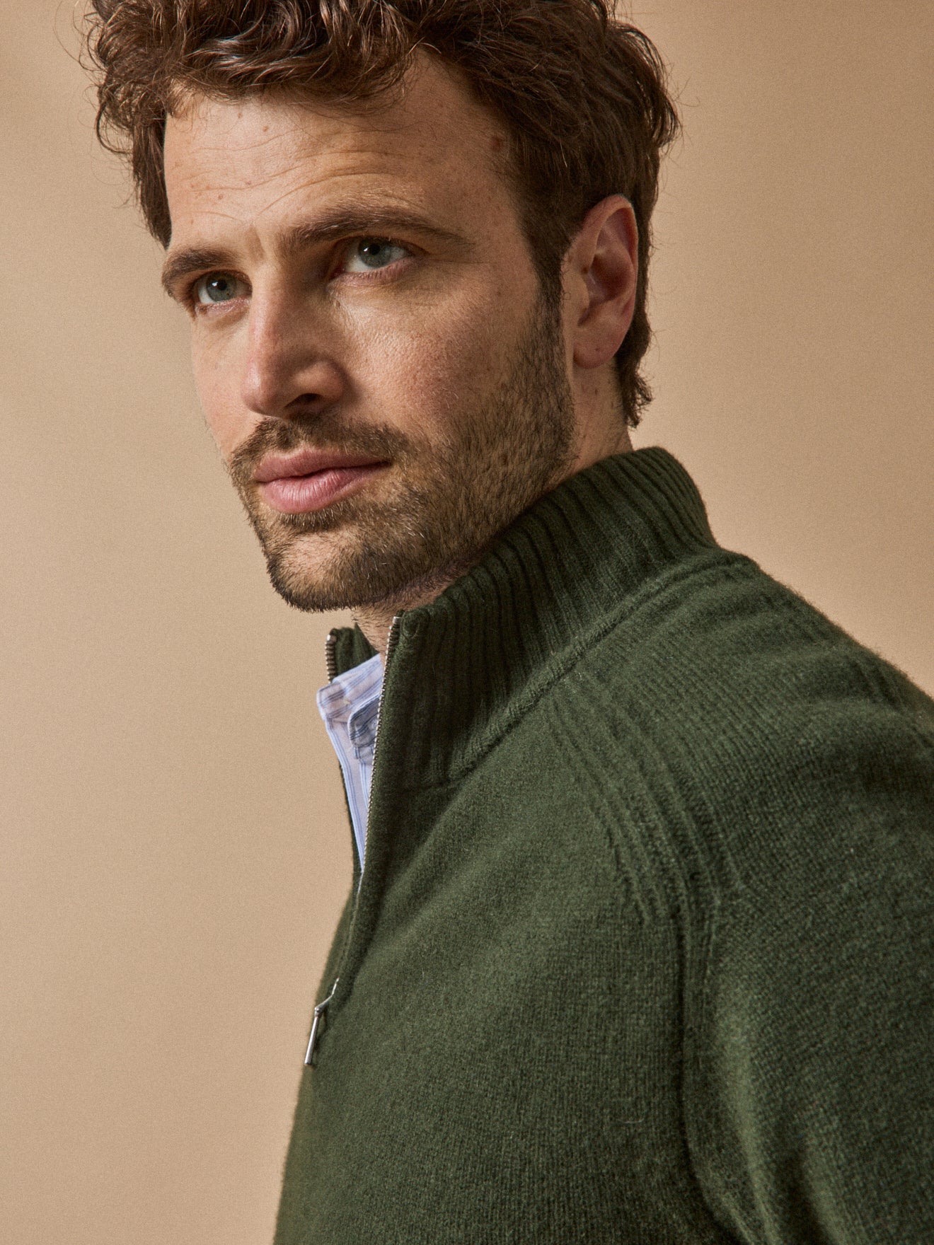 Pull col montant zippé homme