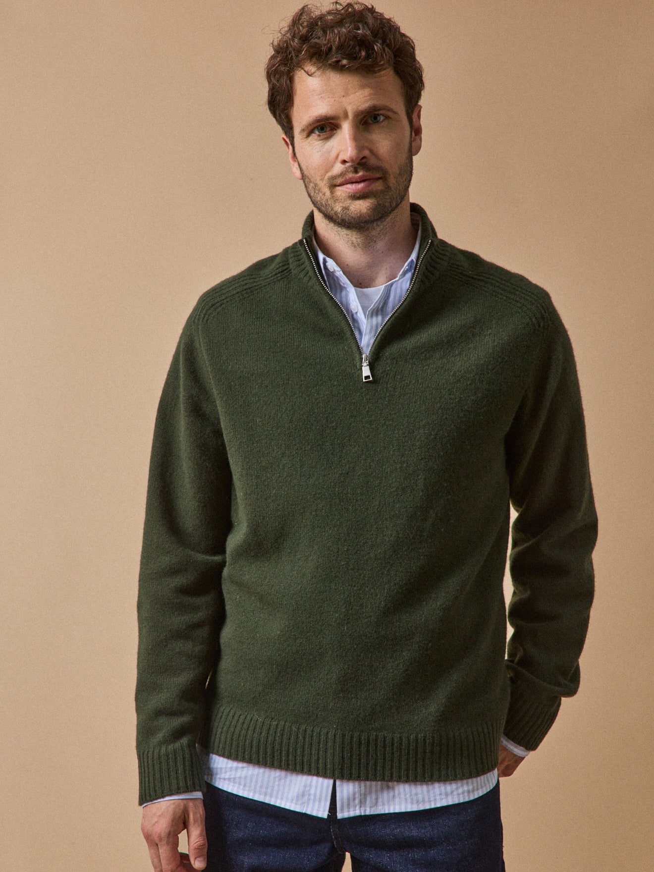 Pull col montant zippé homme