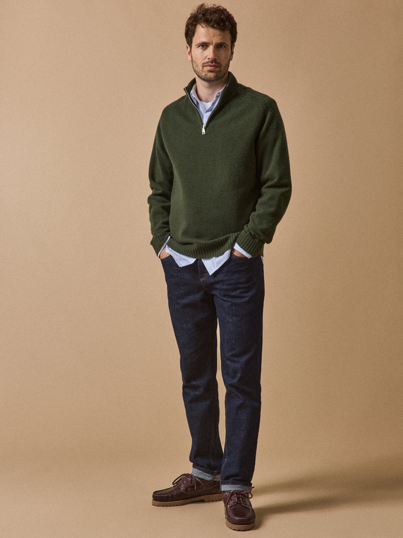 Pull col montant zippé homme