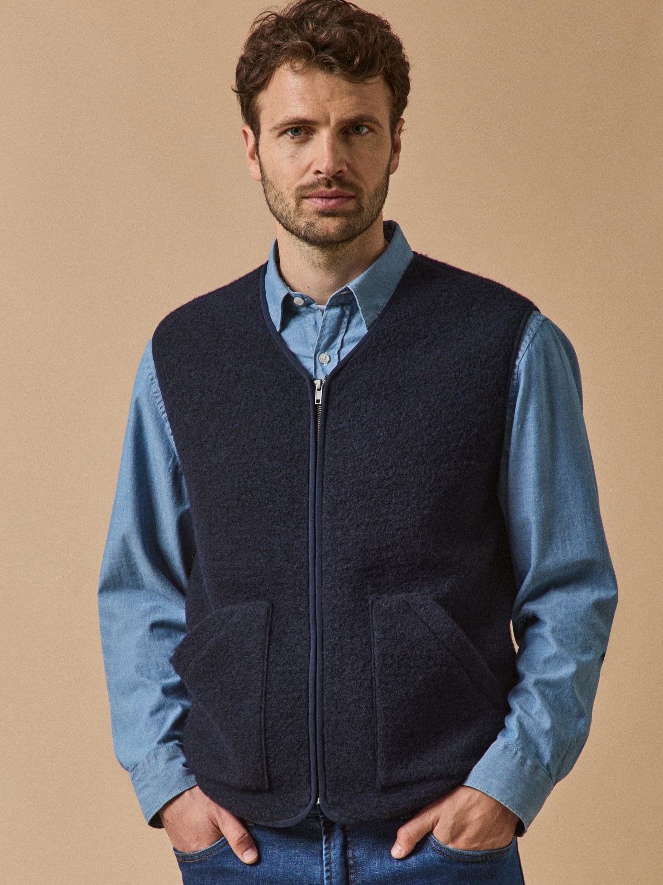 Gilet zippé sans manches homme