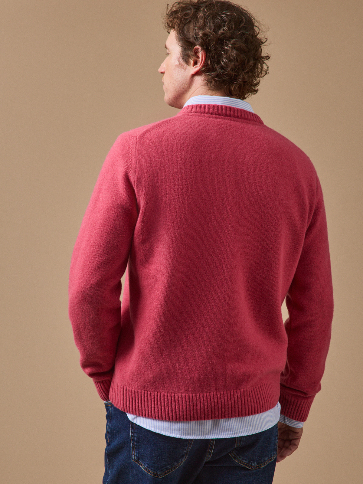 Pull col rond homme laine mélangée