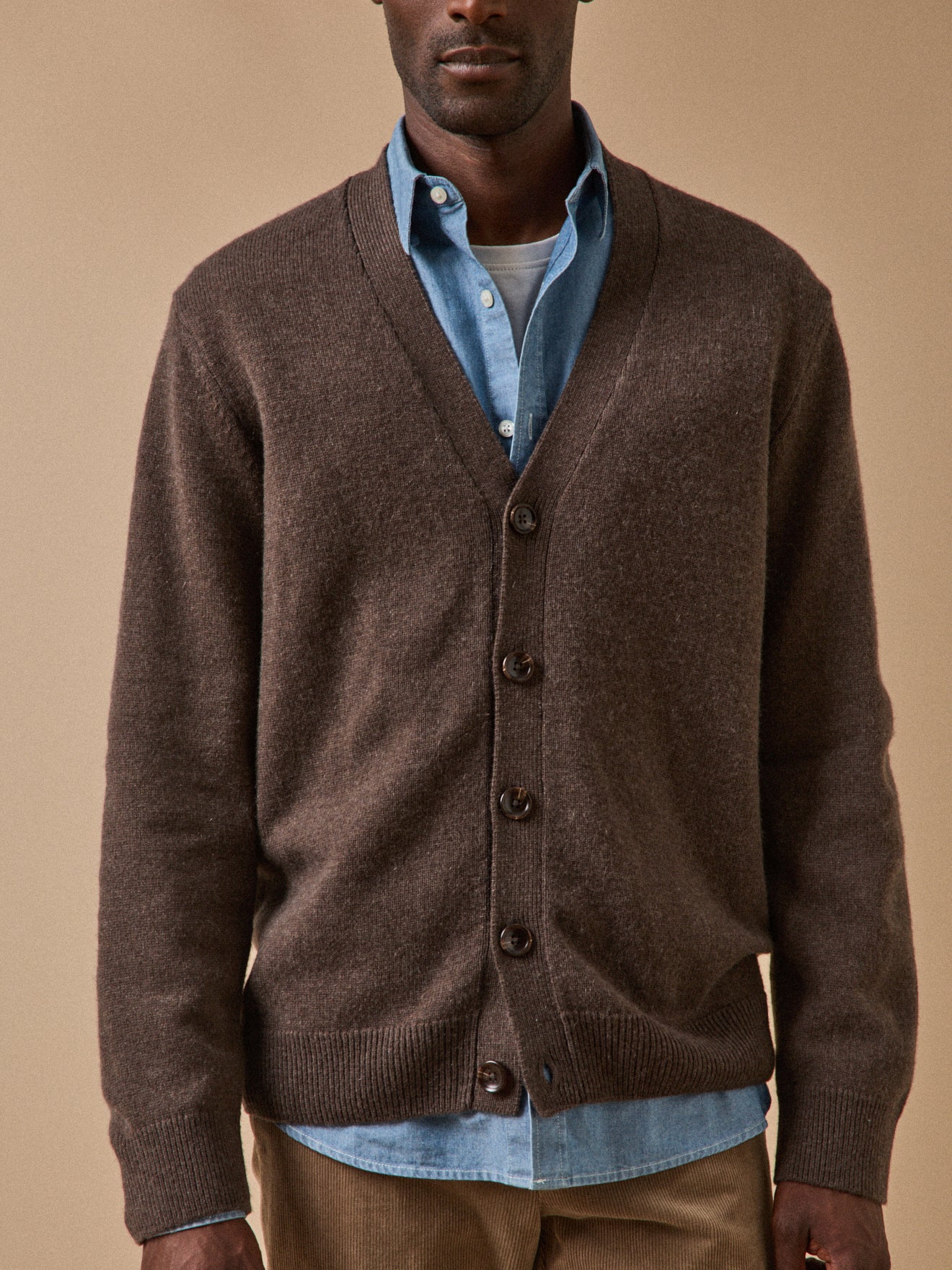 Gilet col V homme laine et cachemire