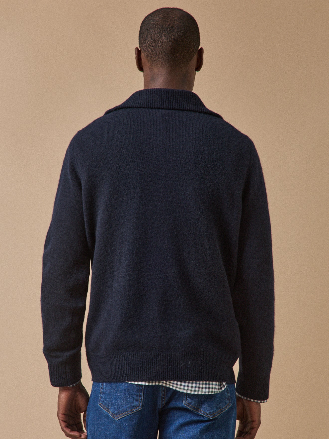 Pull col camionneur zippé laine mérinos homme