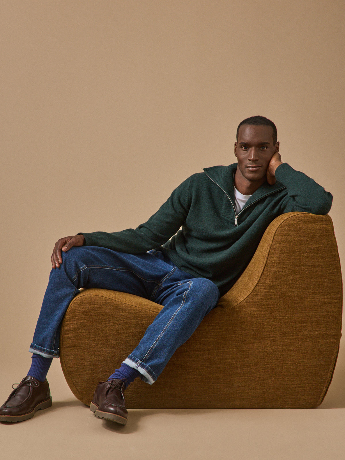 Pull col camionneur laine mérinos homme