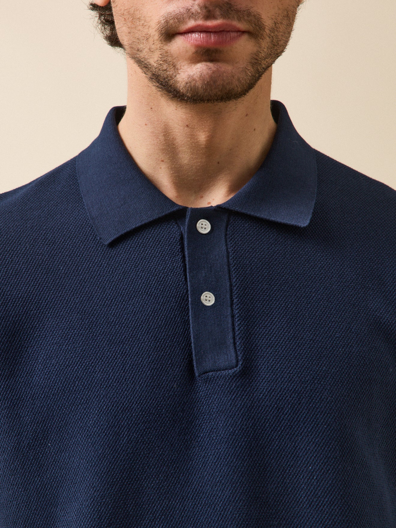 Pull col polo manches courtes homme