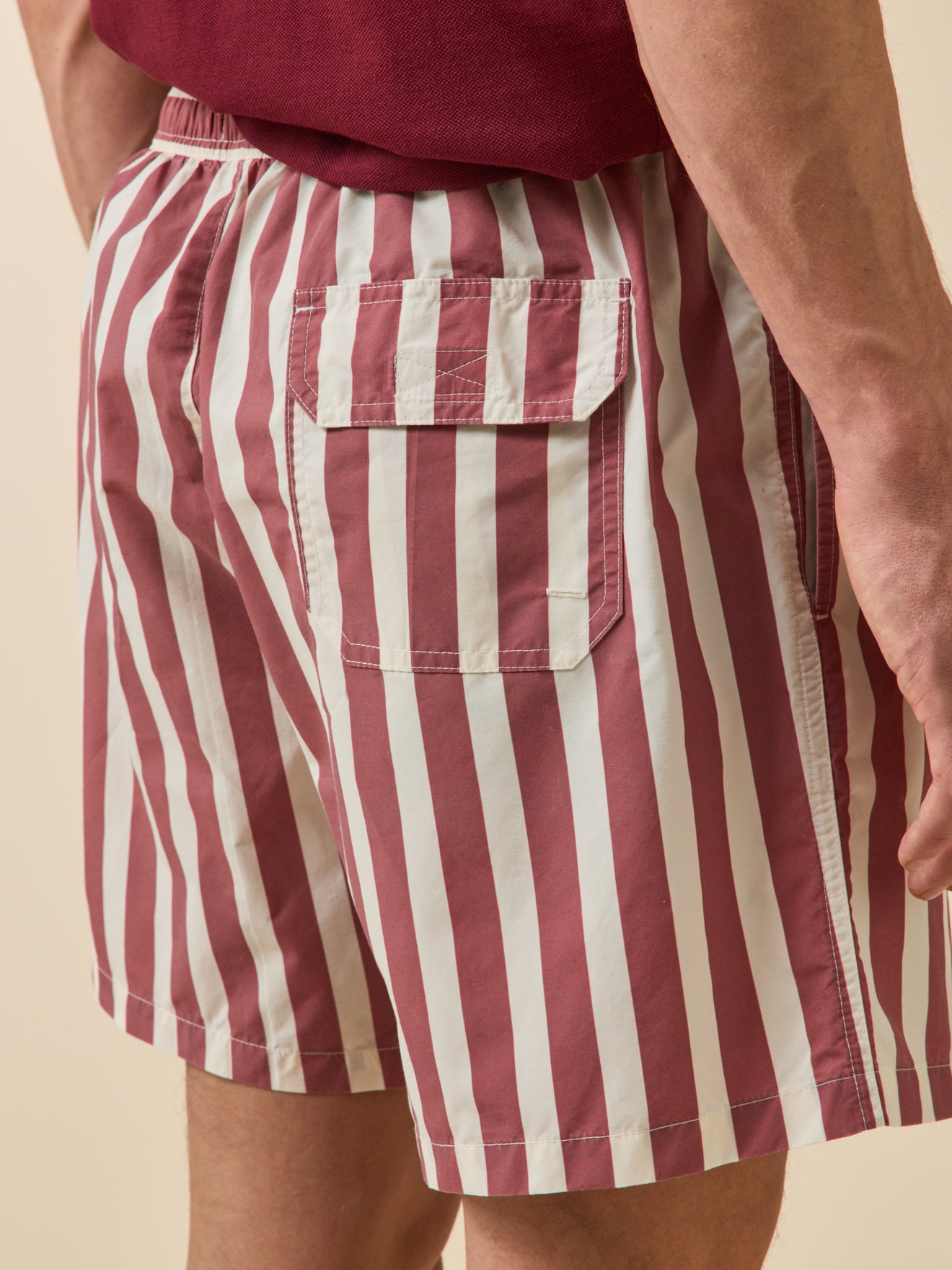 Short de bain rayé homme