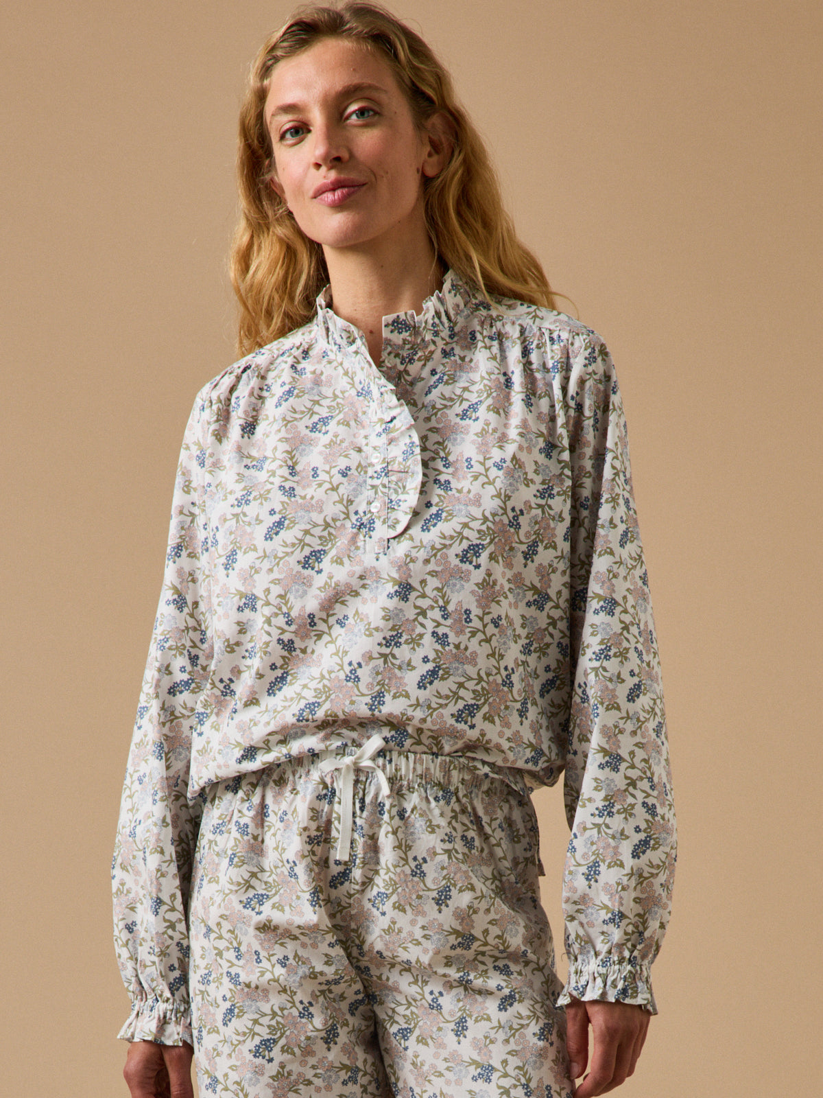 Pyjama volanté femme imprimé Mathilde