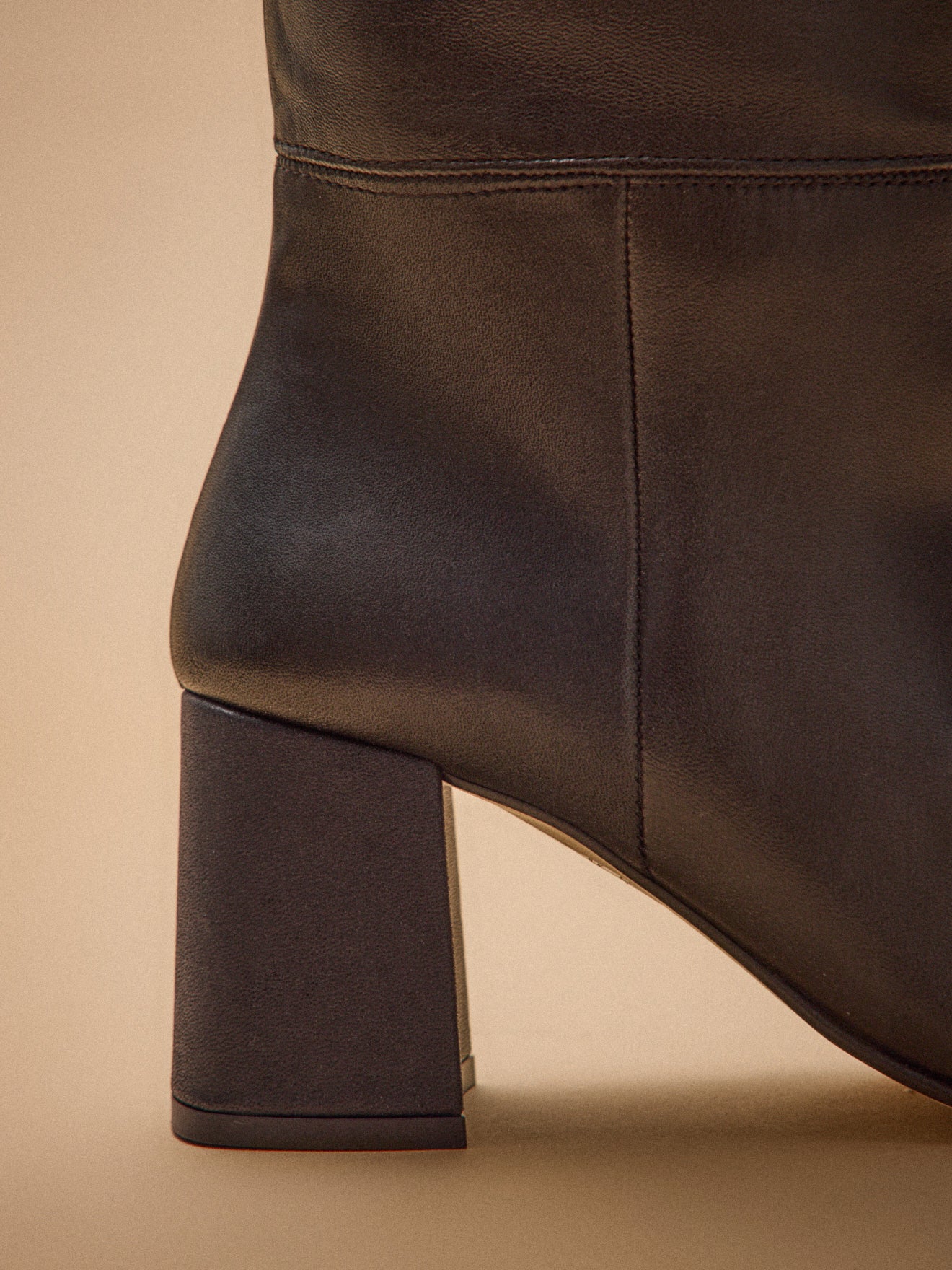 Bottes à talon cuir lisse femme