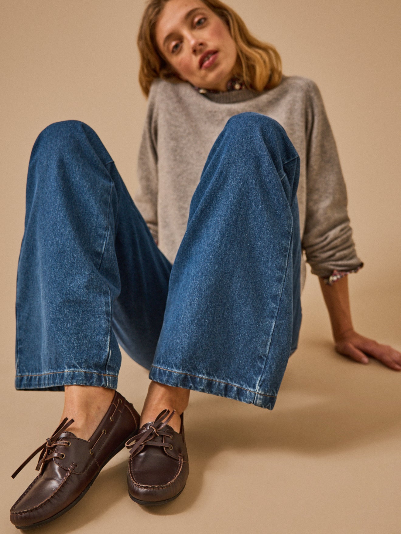 Chaussures bateau cuir femme