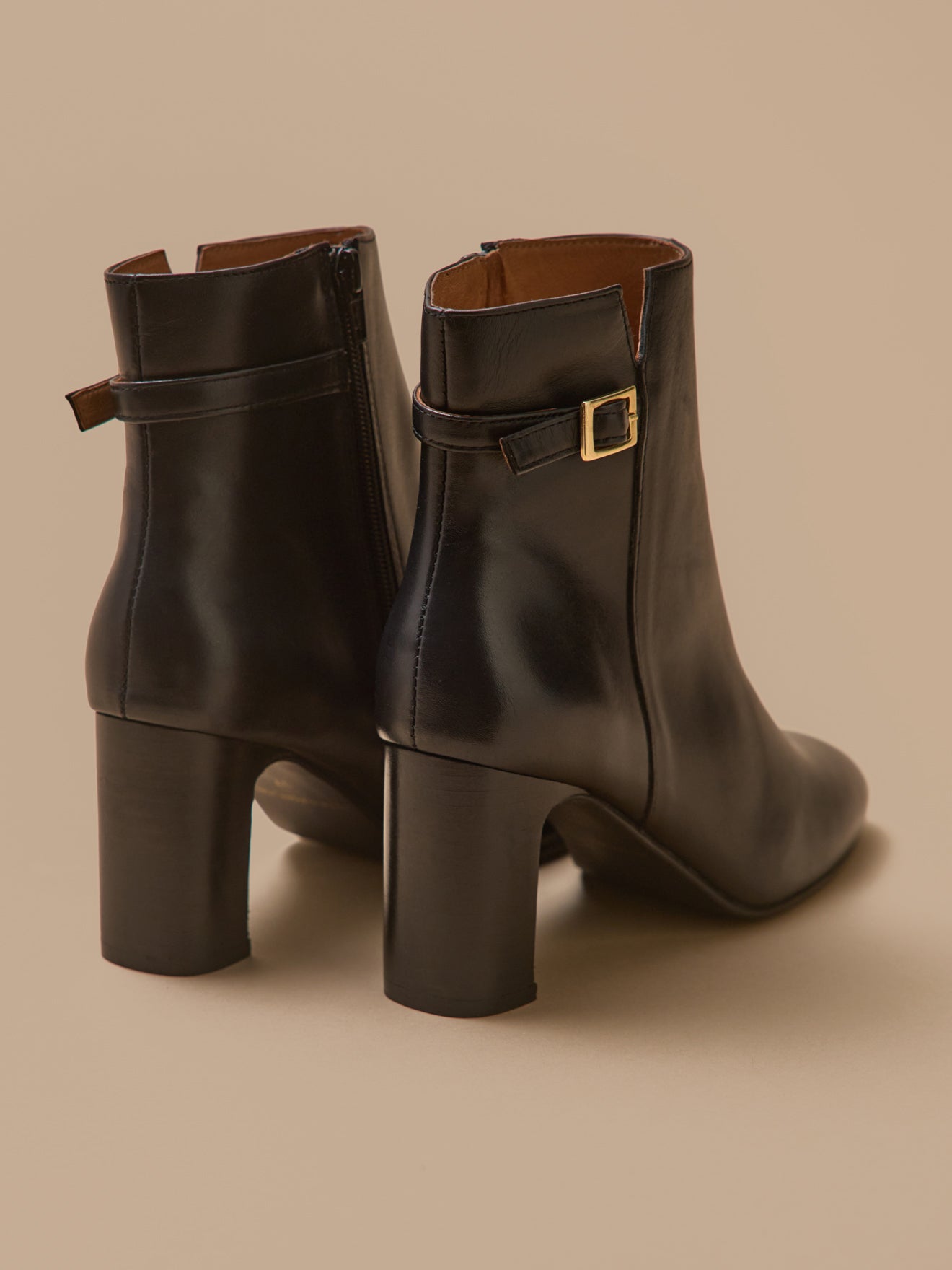 Boots à talon cuir femme