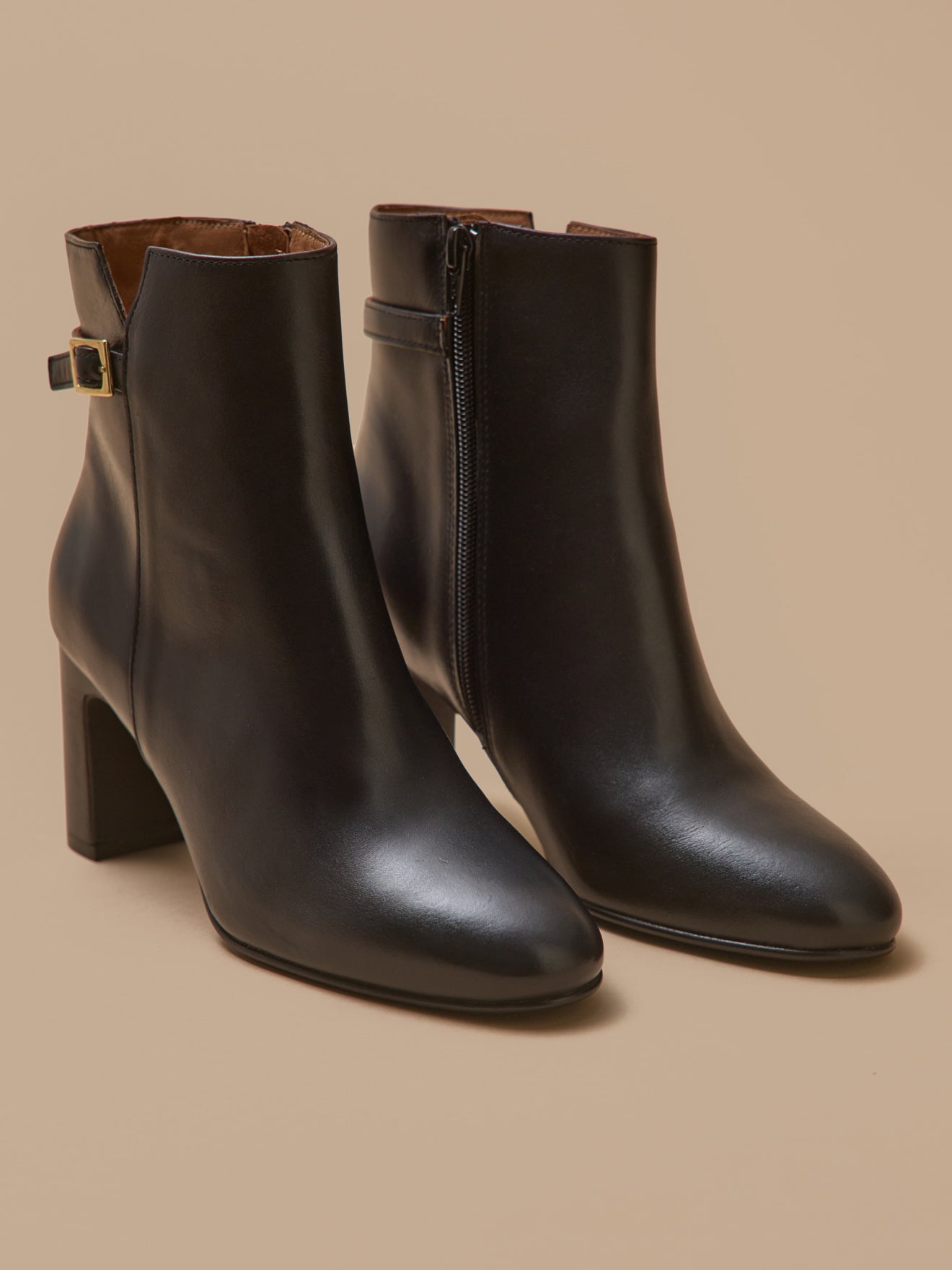Boots à talon cuir femme