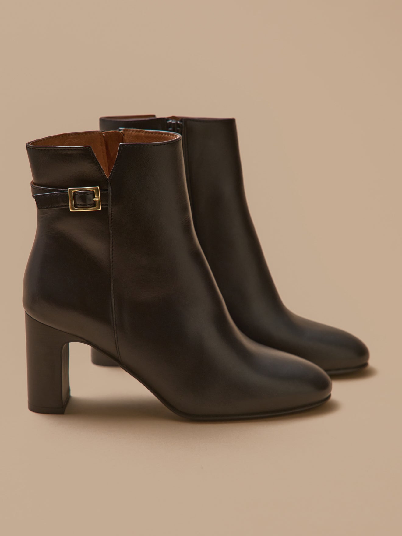 Boots à talon cuir femme
