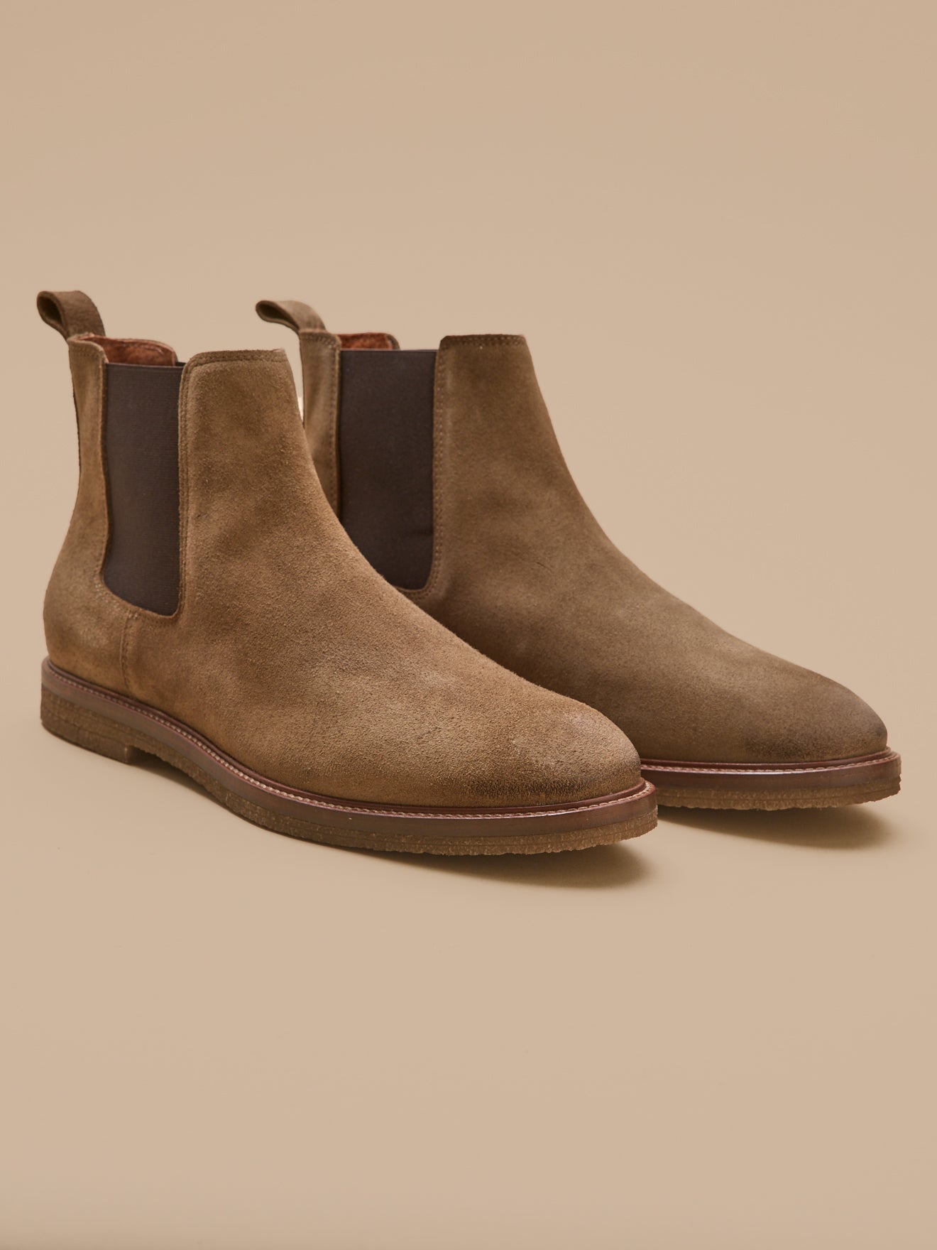 Boots chelsea cuir velouté homme