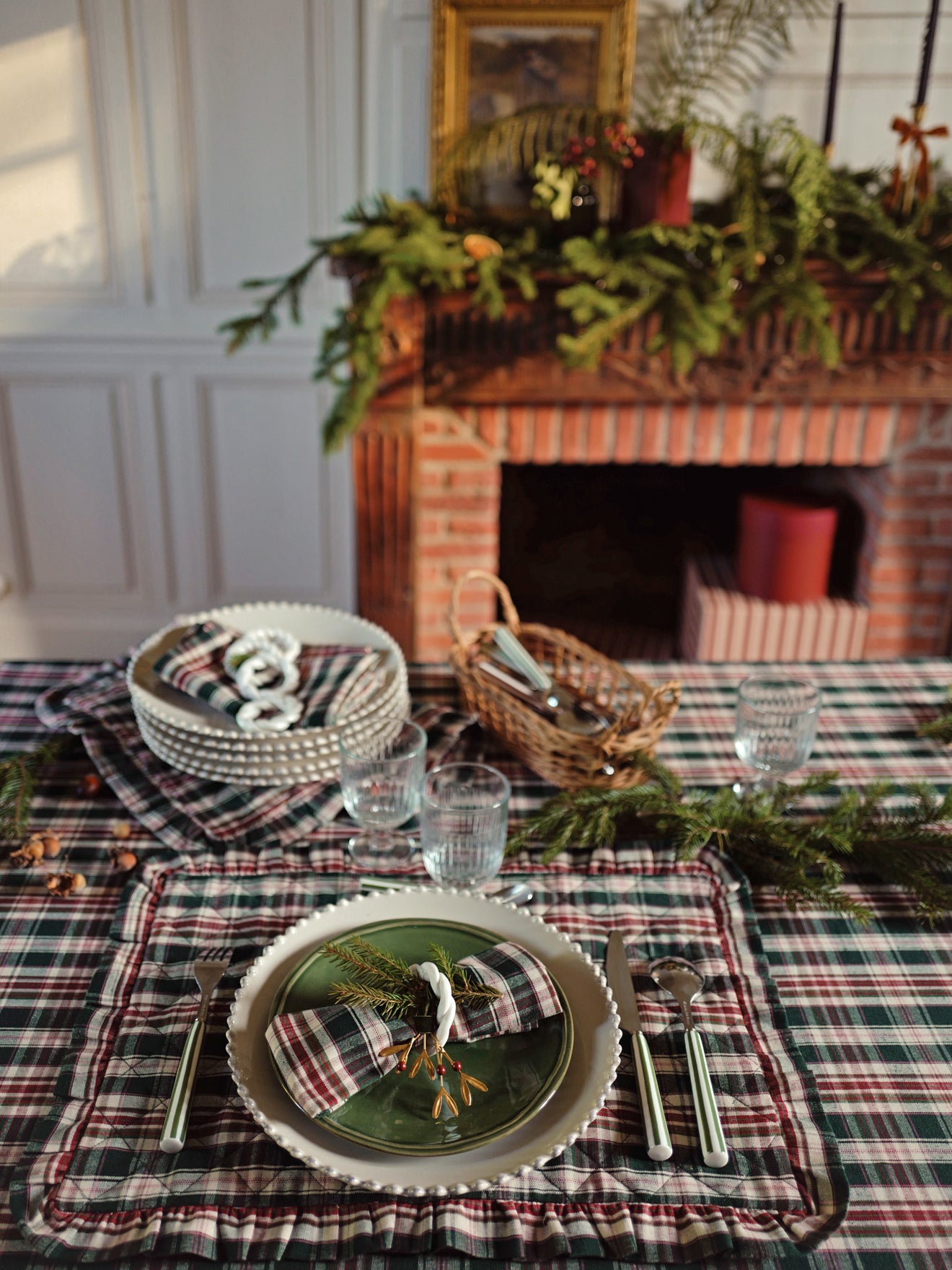 Set de table à carreaux par lot de 2 - Collection Noël