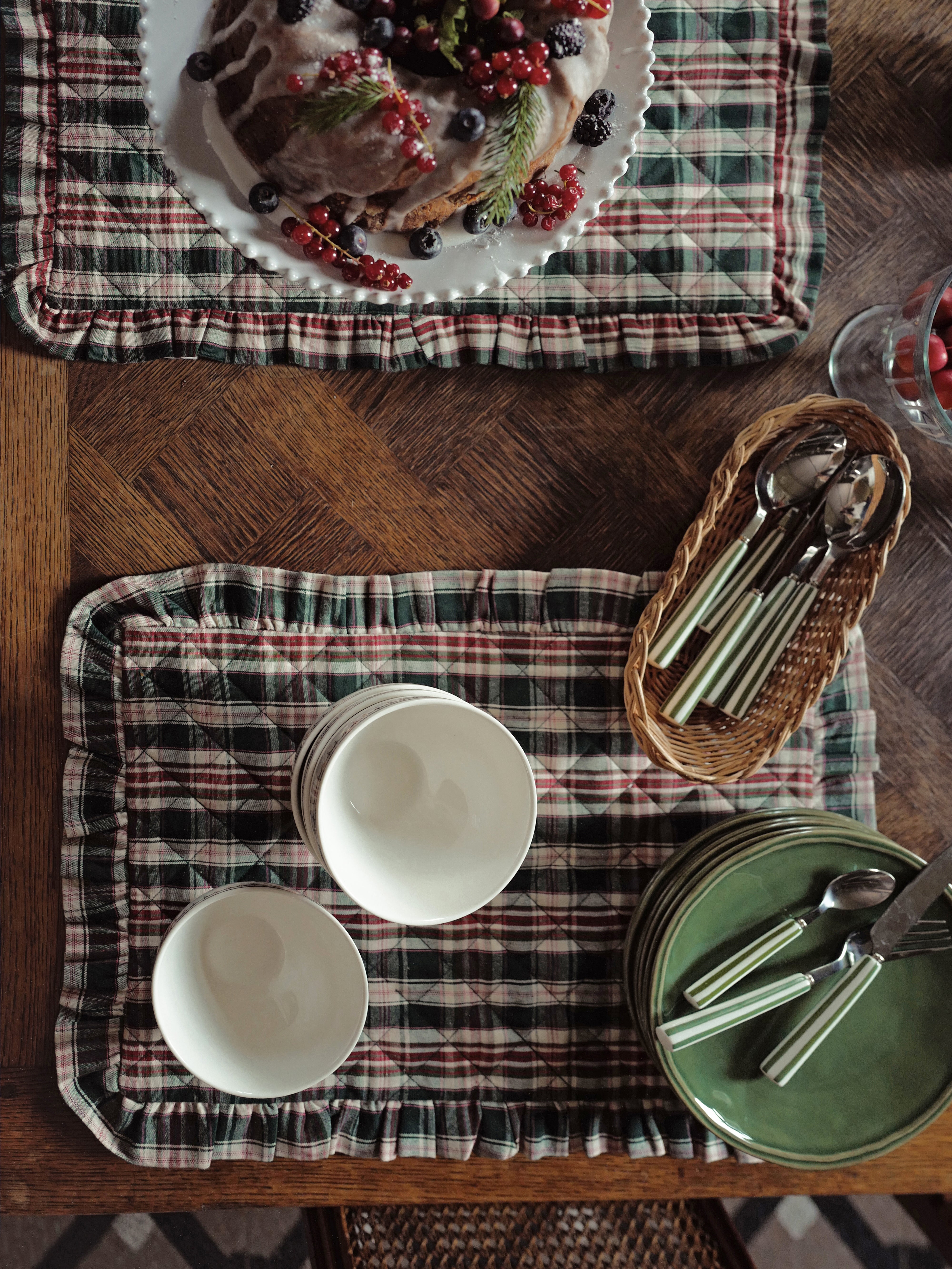 Set de table à carreaux par lot de 2 - Collection Noël