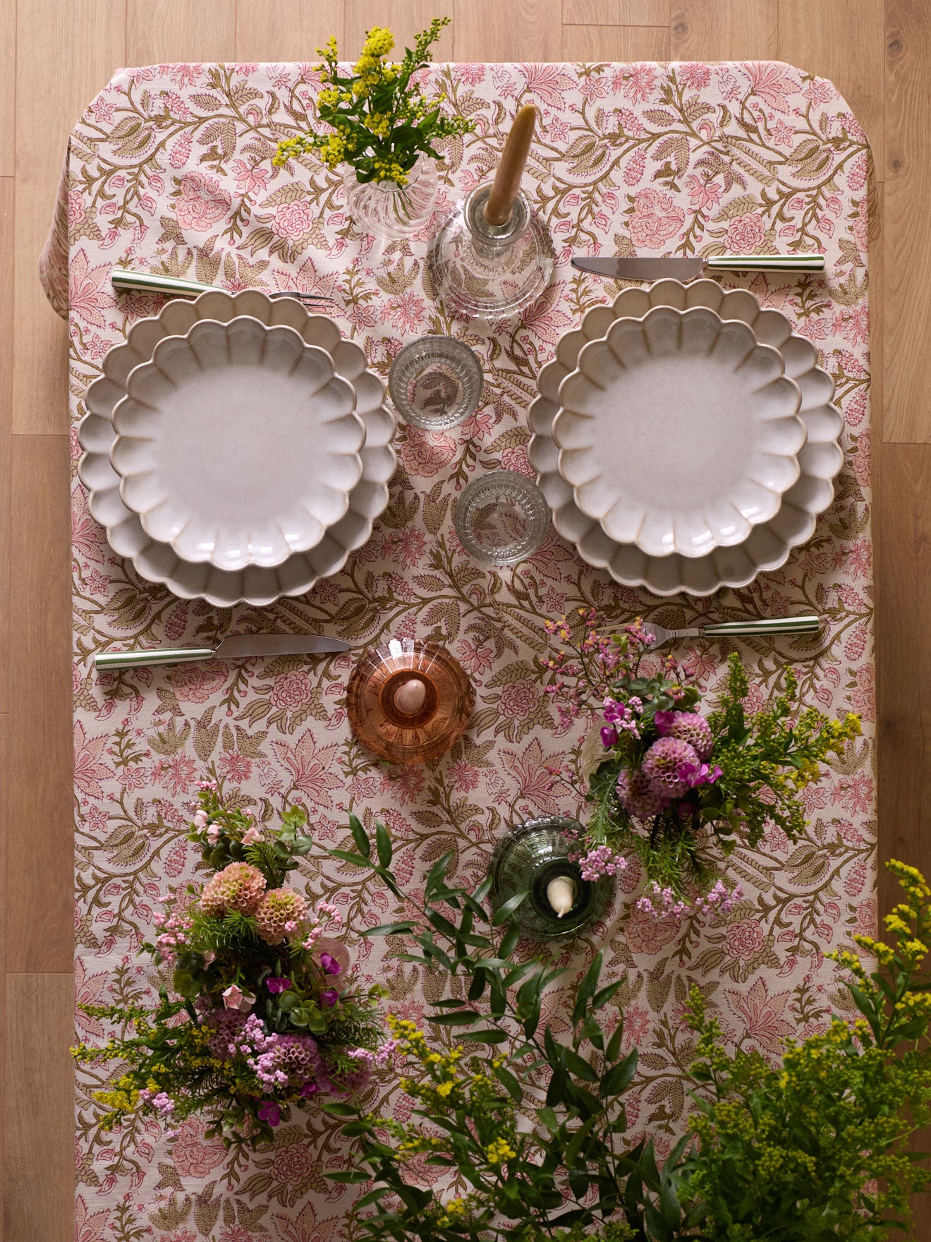 Nappe en coton imprimé indien Rosa