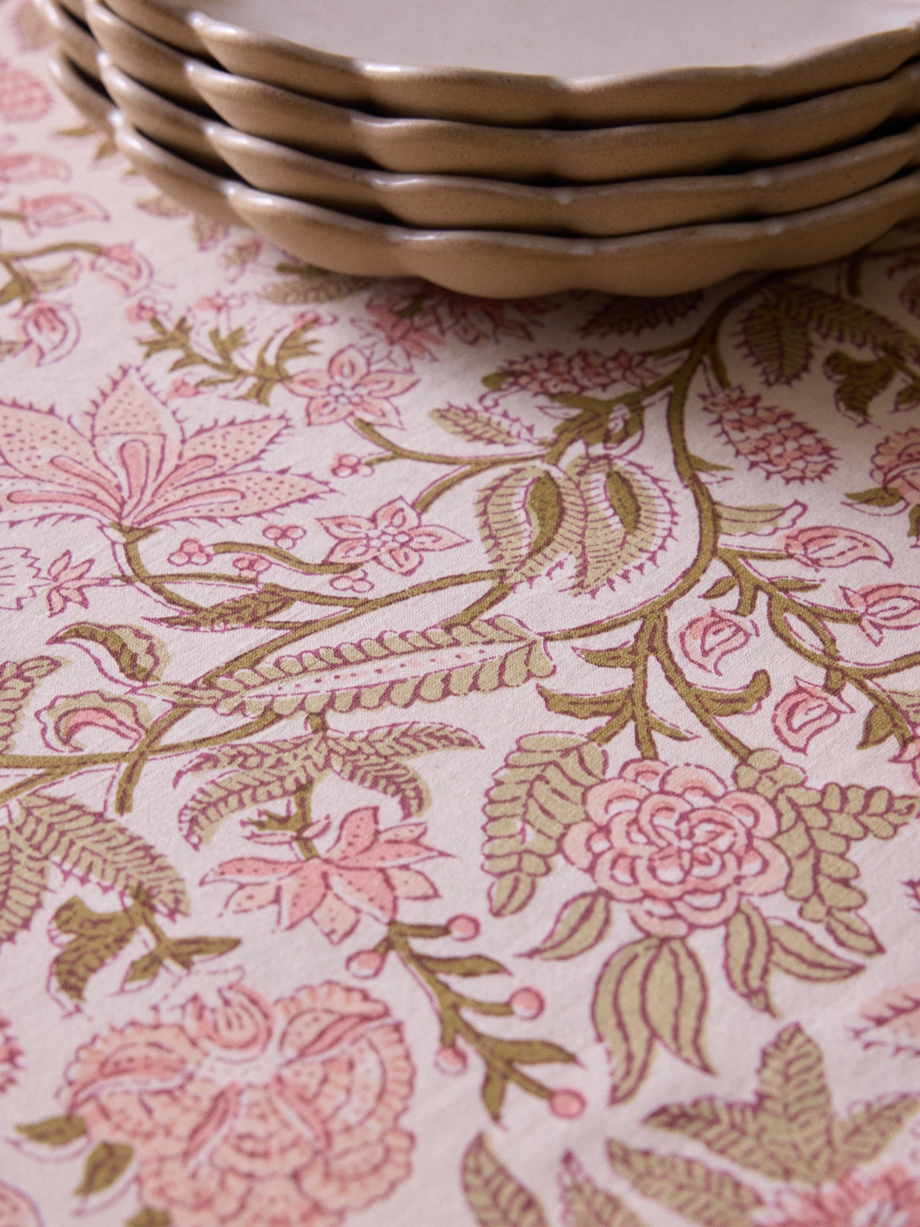 Nappe en coton imprimé indien Rosa