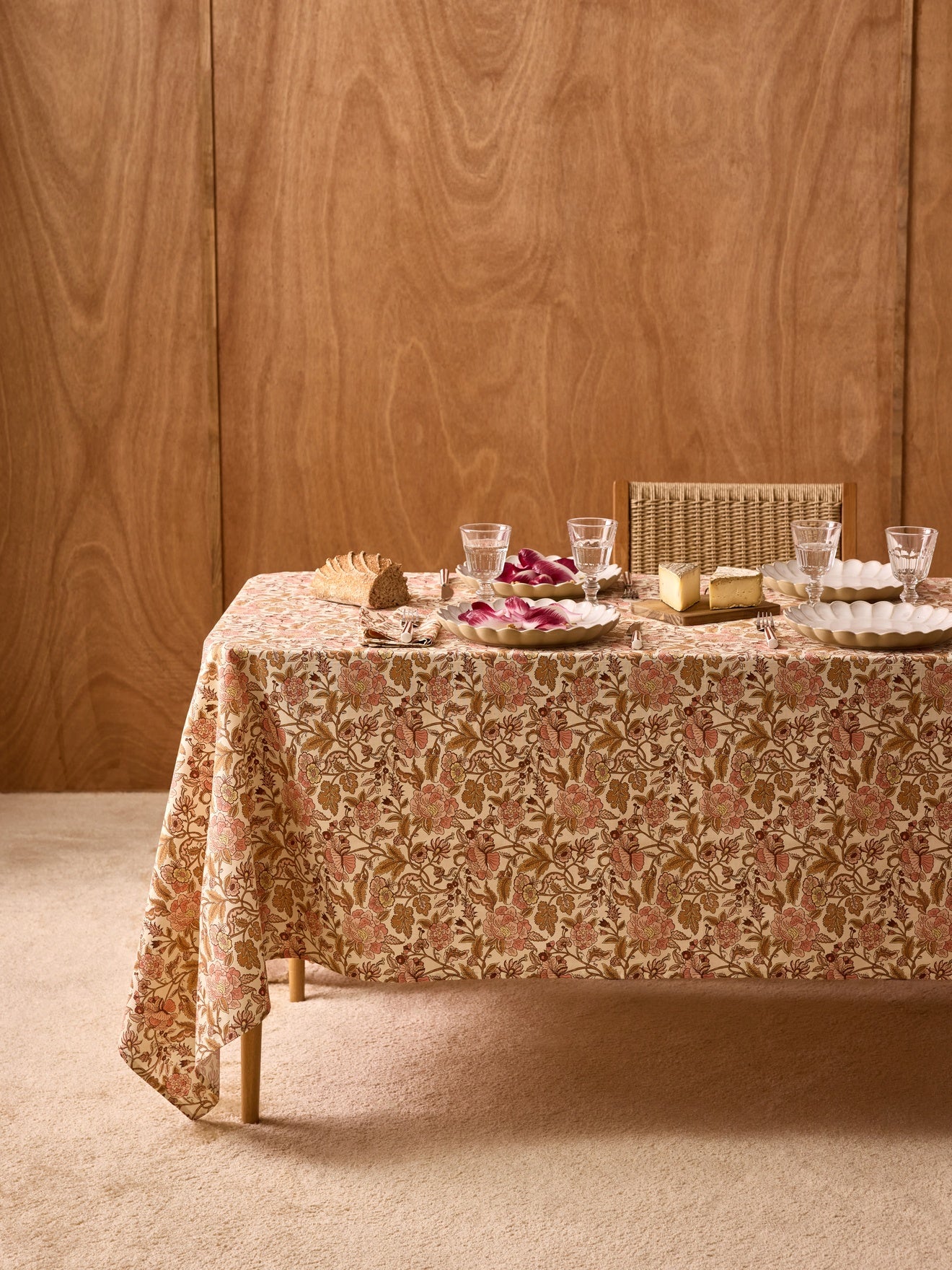 Nappe imprimée en coton tramé