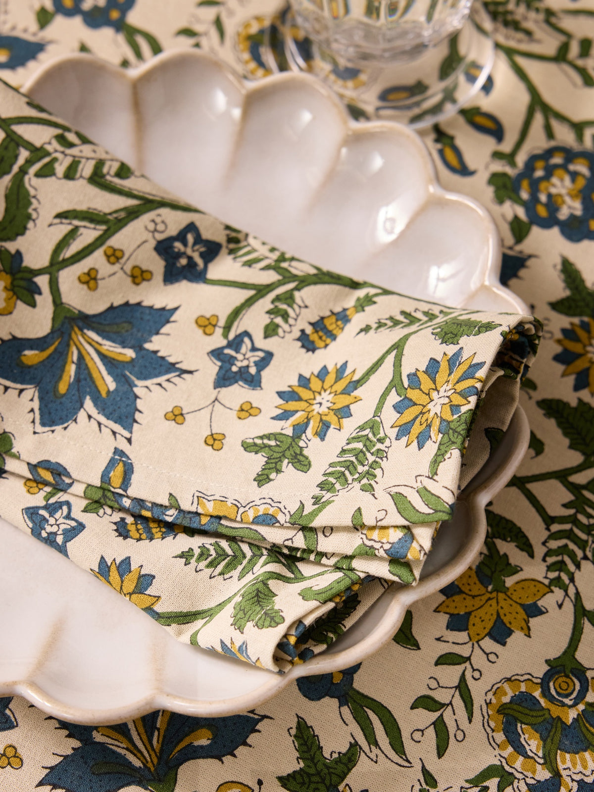Serviettes de table imprimé indien par lot de 4