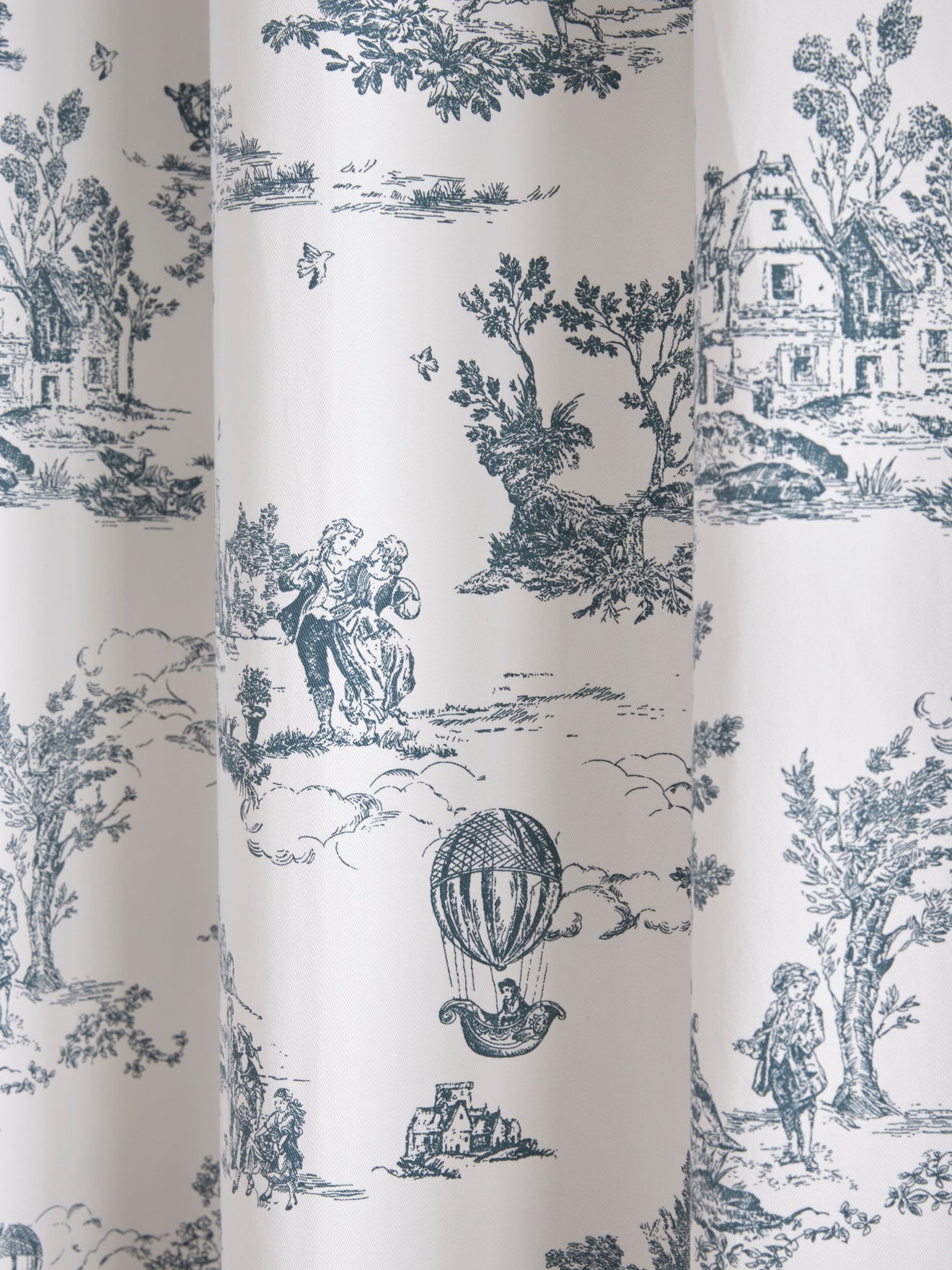Rideau à oeillets esprit toile de Jouy