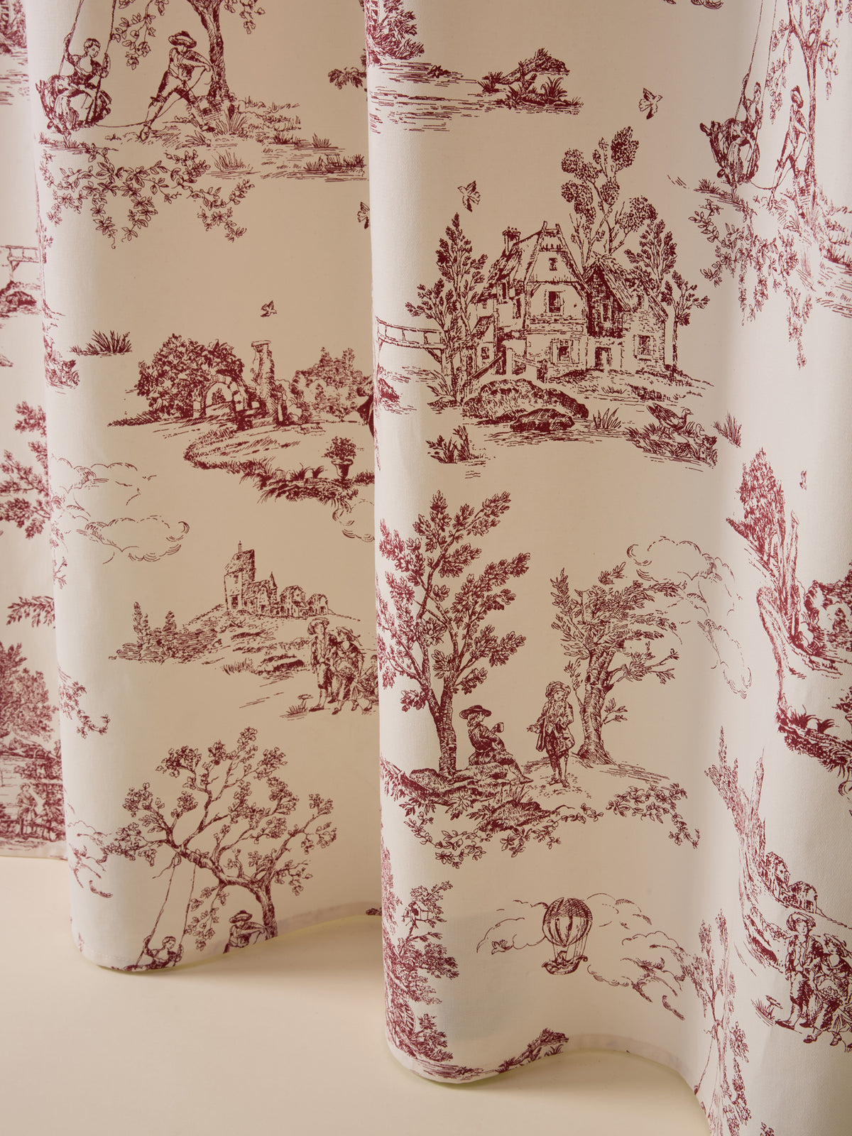 Rideau à oeillets esprit toile de Jouy