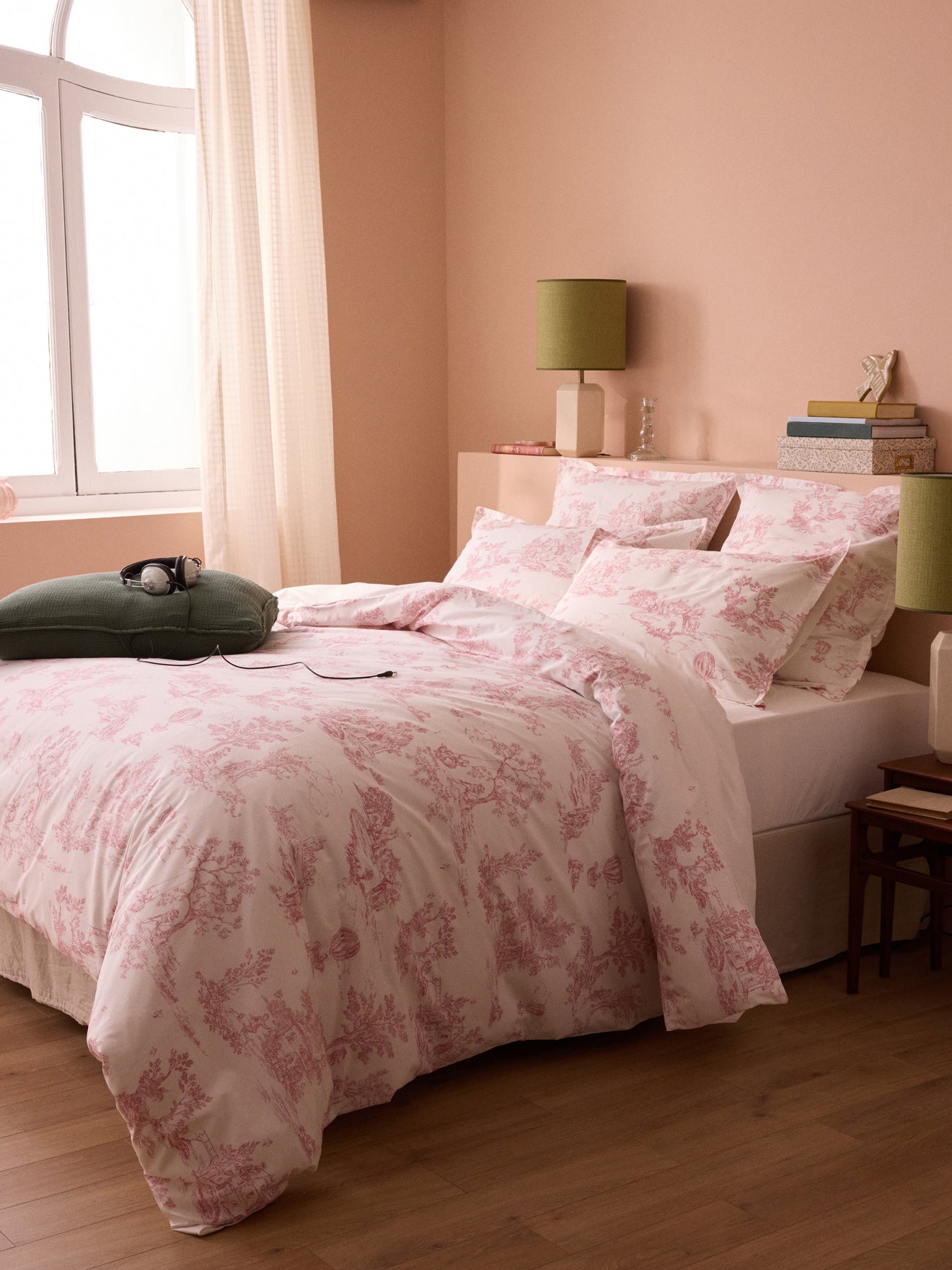 Taie d'oreiller percale de coton "Esprit Toile de Jouy"