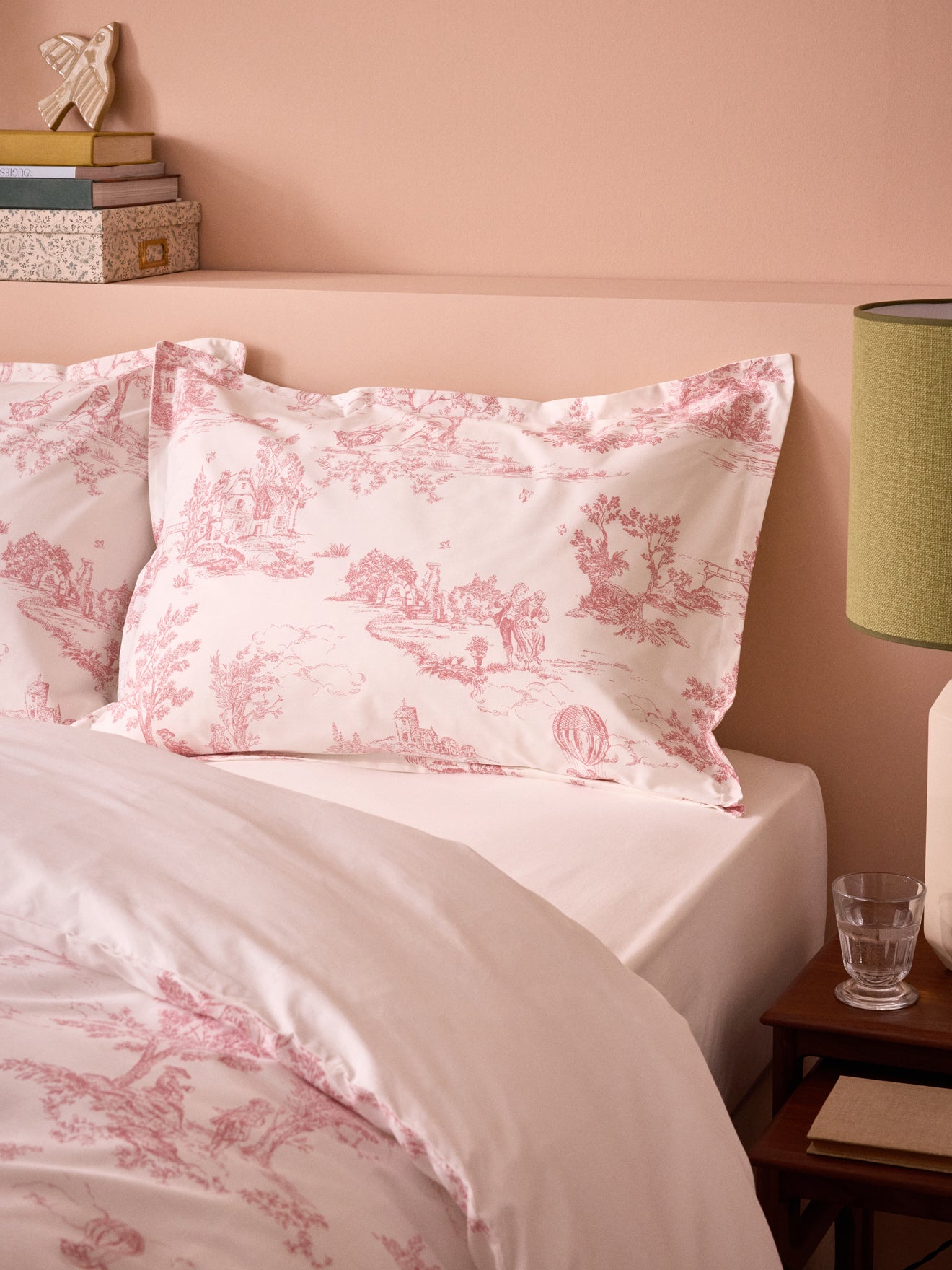 Taie d'oreiller percale de coton "Esprit Toile de Jouy"