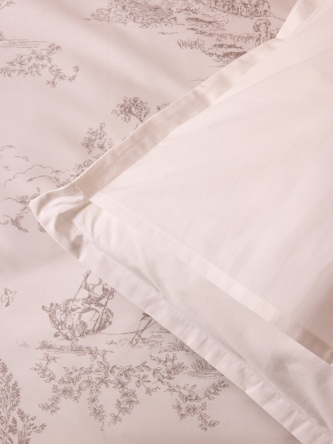 Taie d'oreiller percale de coton "Esprit Toile de Jouy"