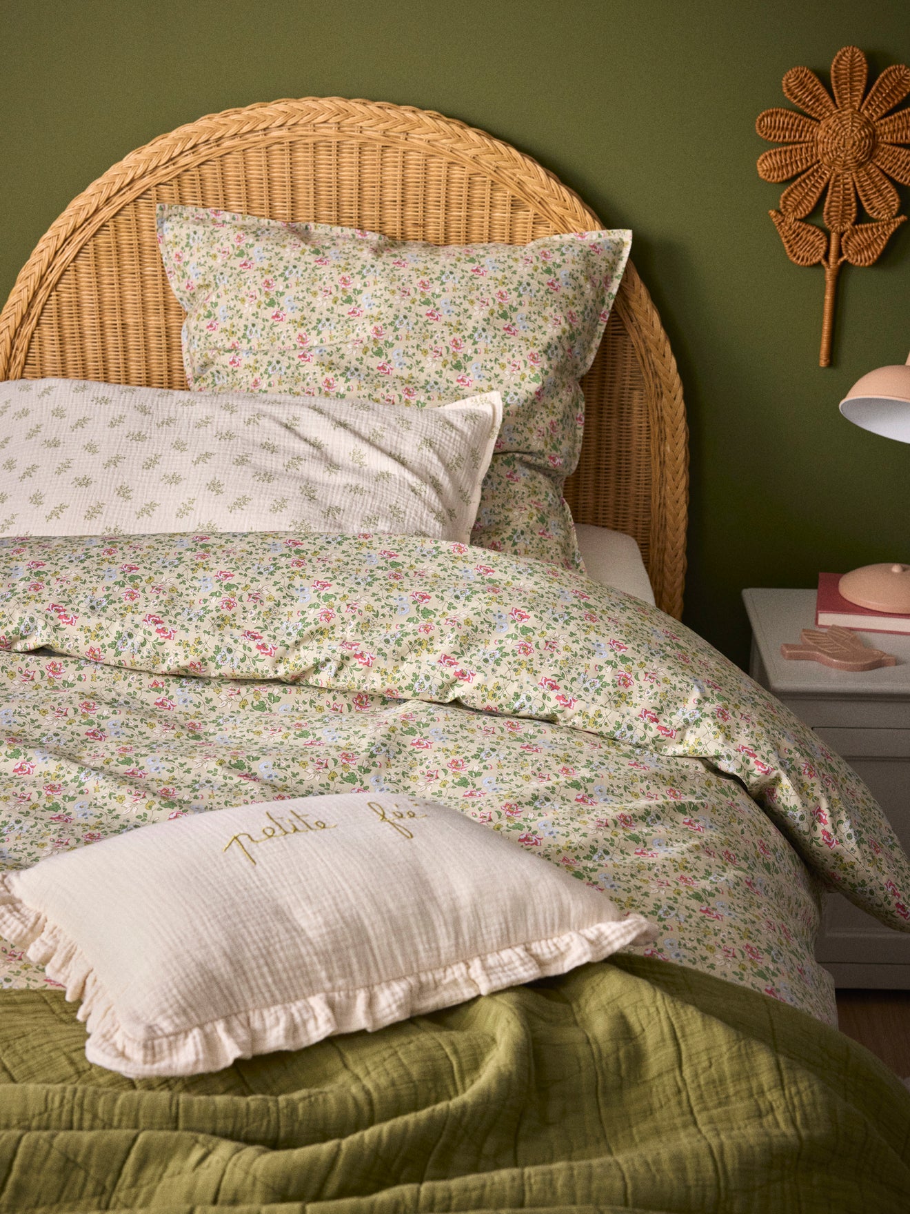 Taie d'oreiller percale de coton Mélodie
