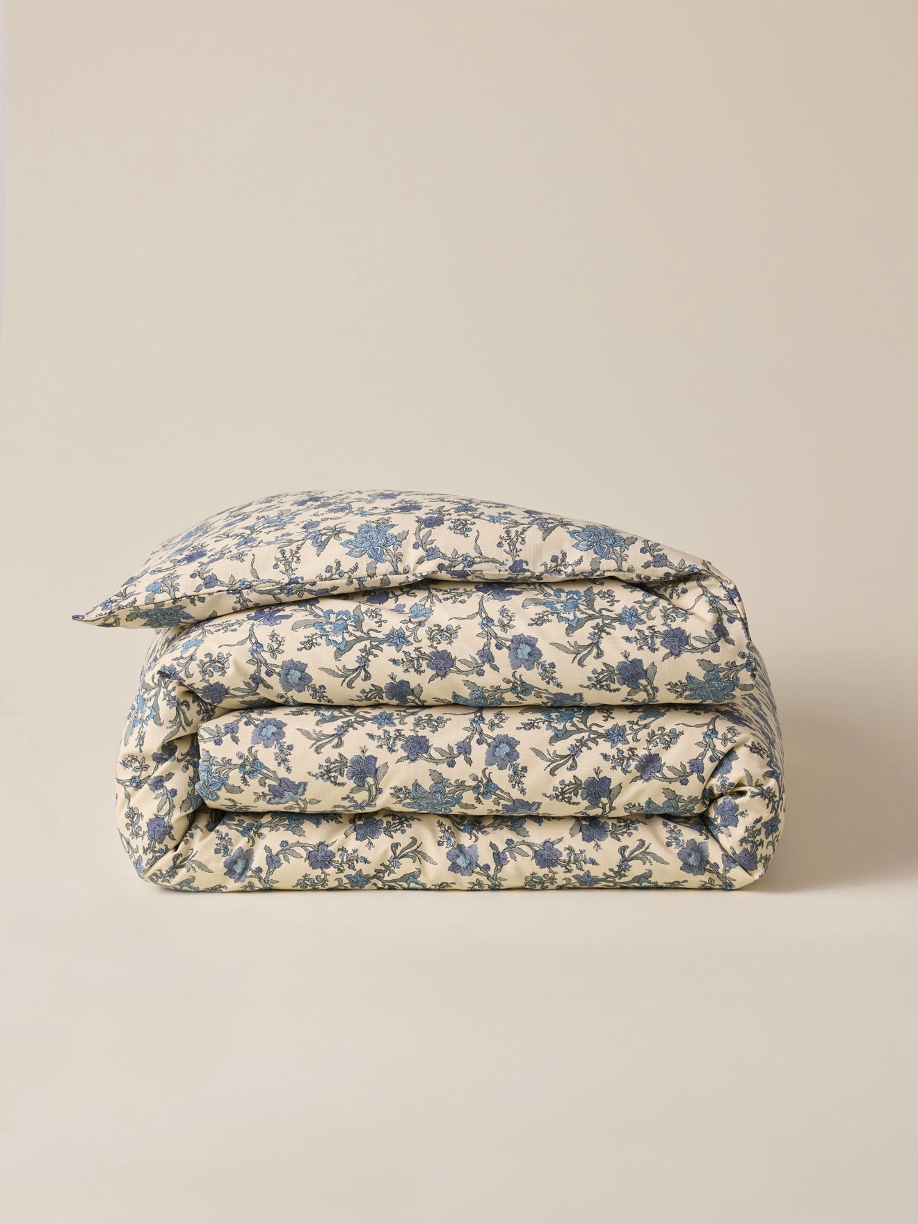 Housse de couette coton aspect lin "Aurore"
