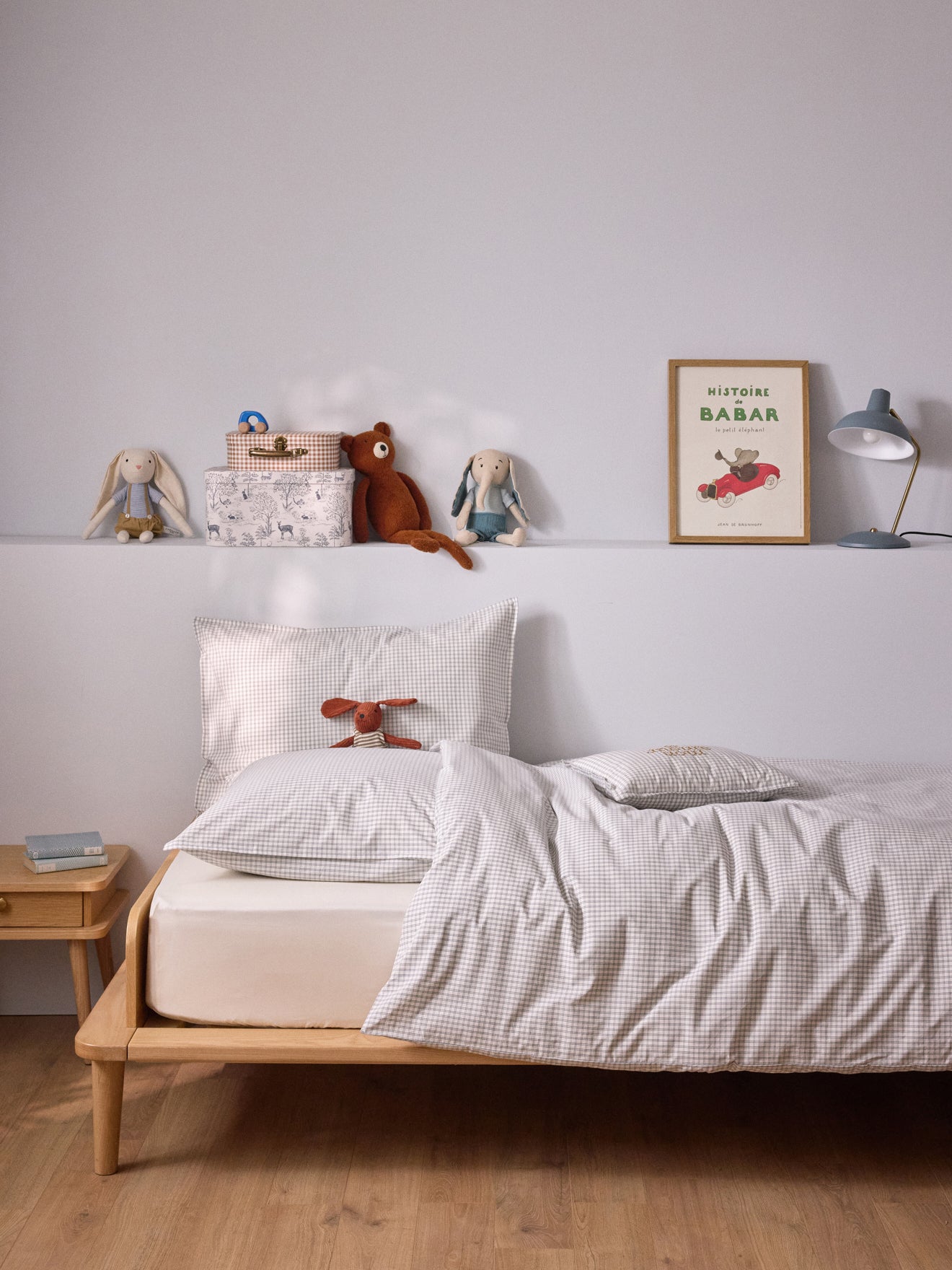 Housse de couette percale de coton tissé teint "Marin"
