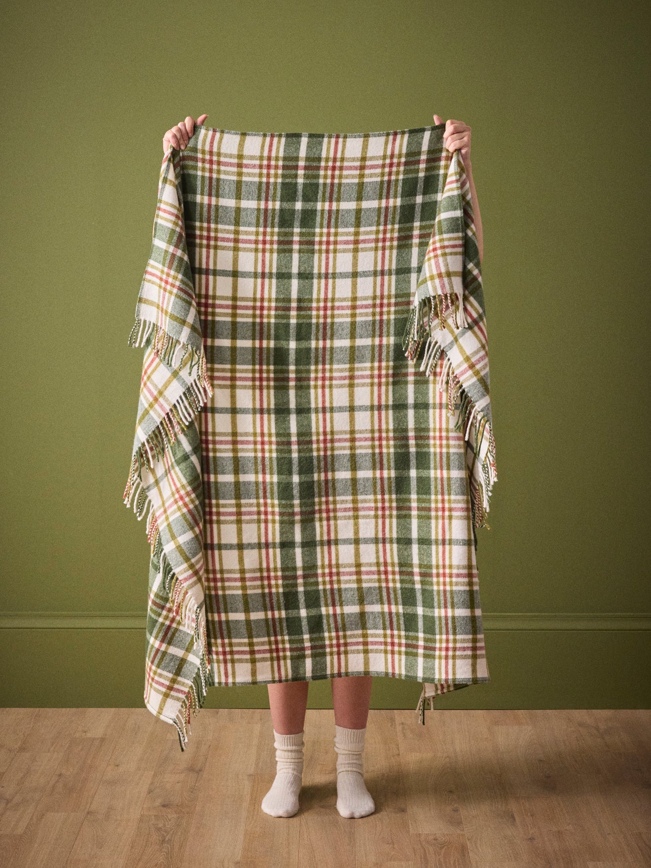 Plaid écossais laine majoritaire