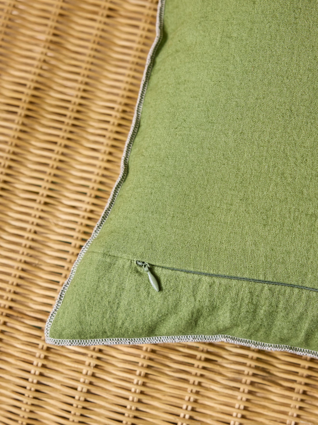 Housse de coussin unie en coton/lin
