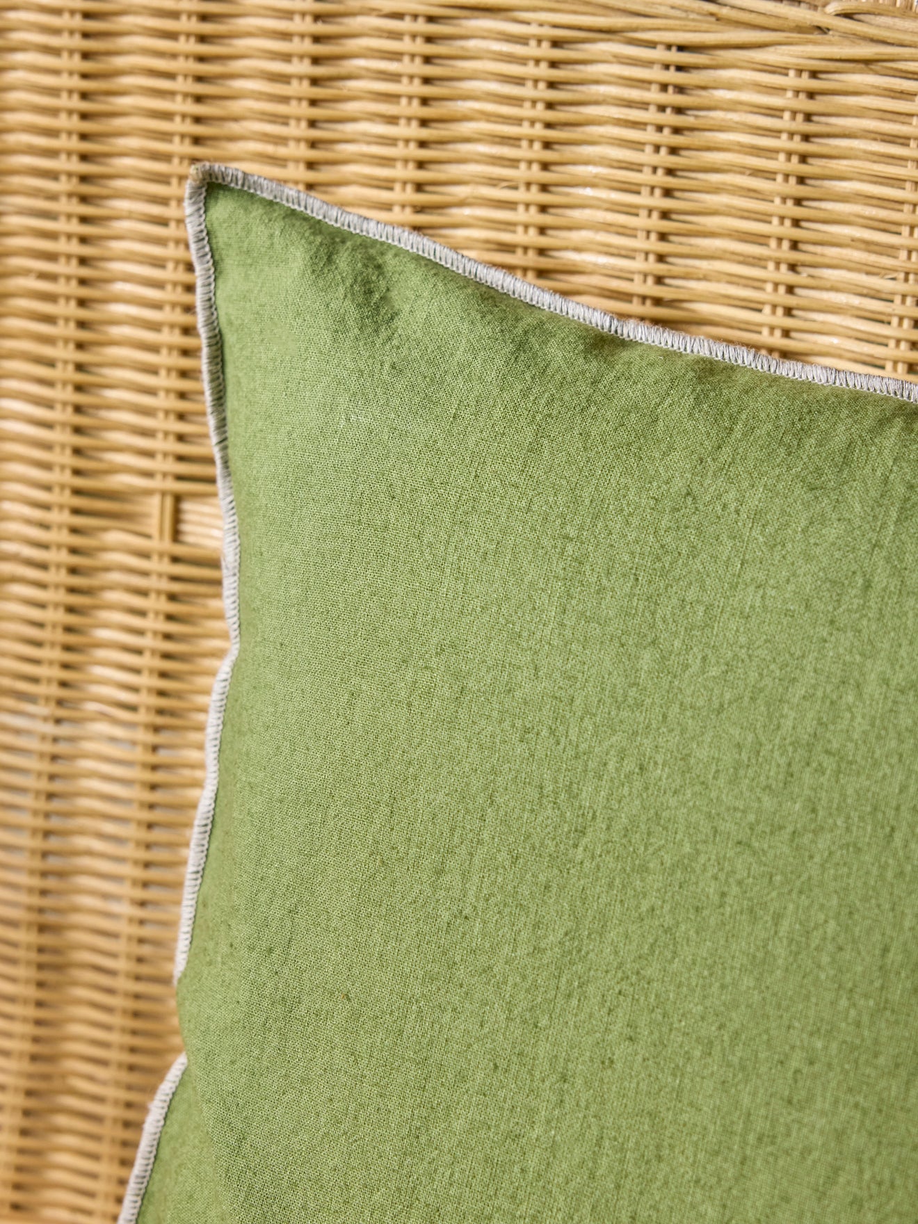 Housse de coussin unie en coton/lin