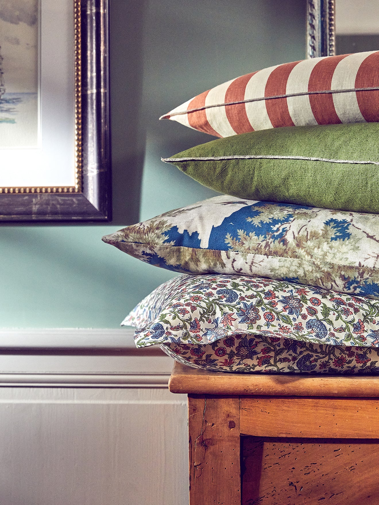 Housse de coussin unie en coton/lin