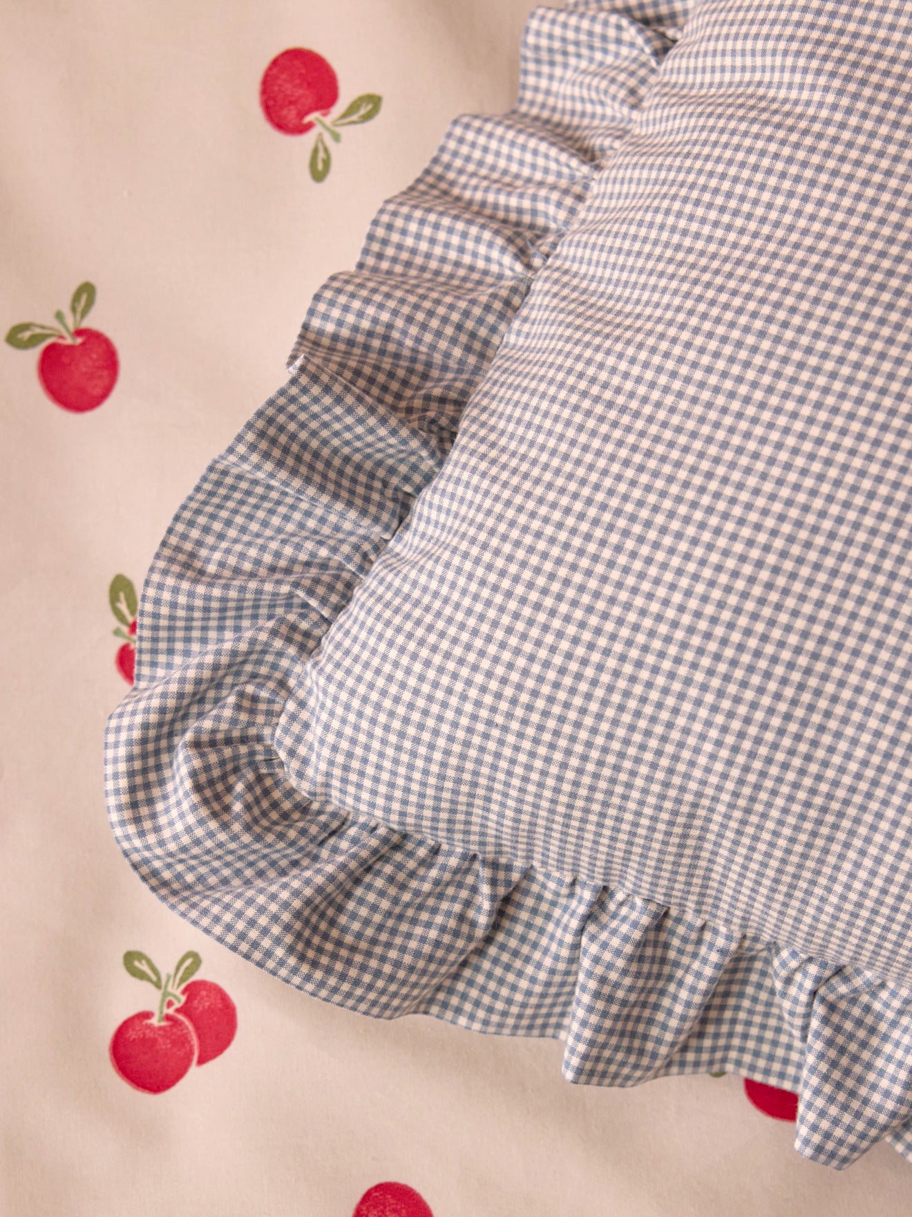 Coussin "Amour" imprimé vichy
