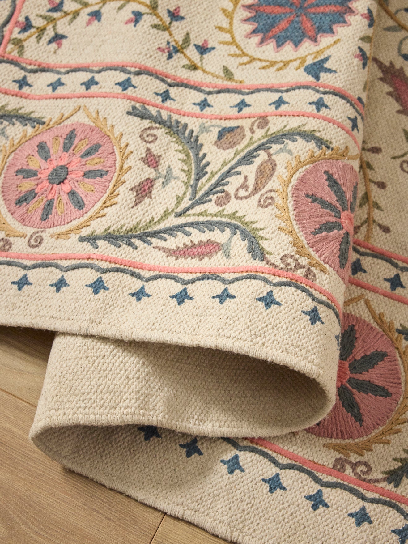 Tapis Flore en coton - Taille M